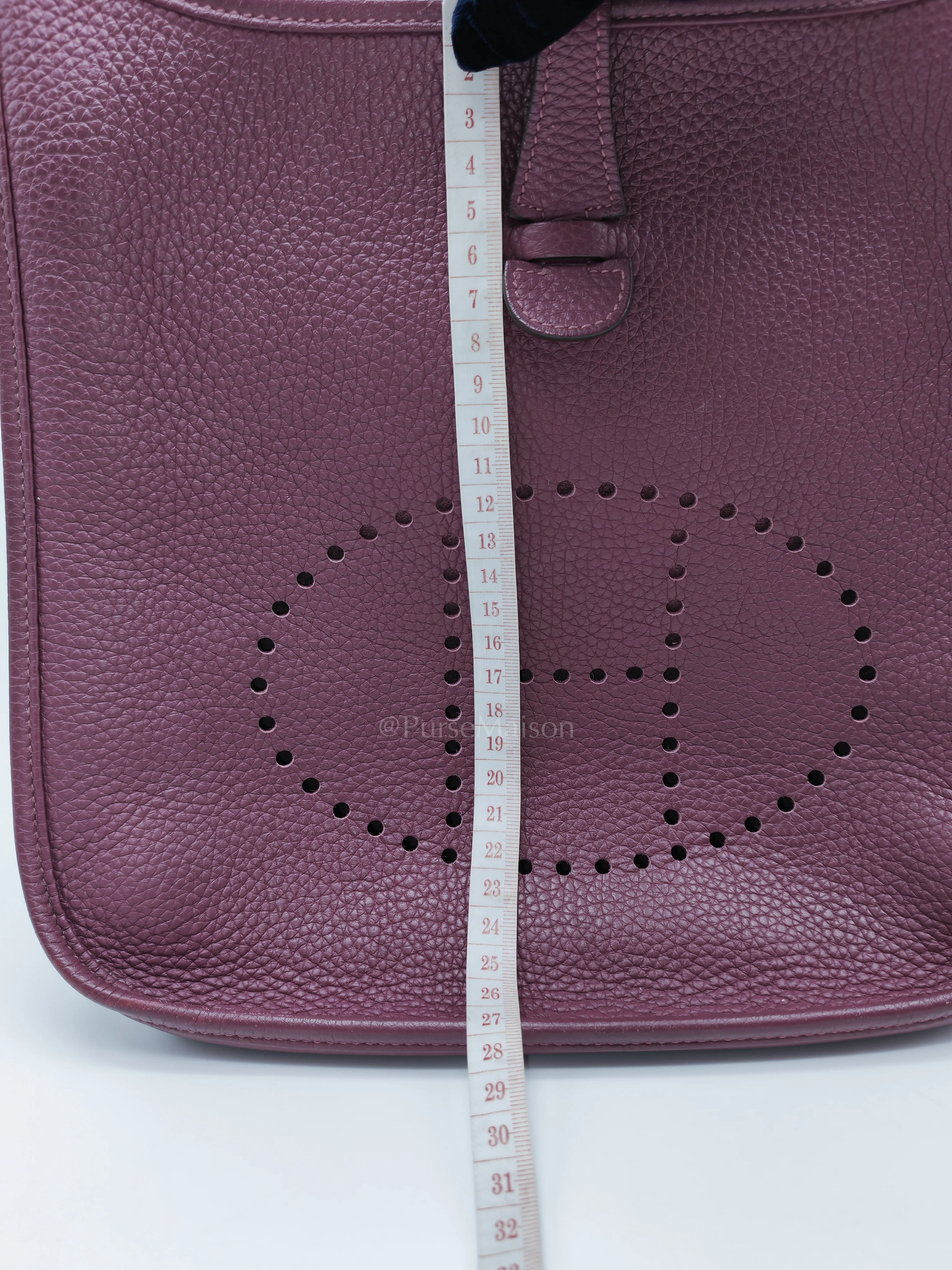 Hermes Evelyne PM in Anemone Taurillom Clemence Leather & Palladium Hardware Stamp Square R (2014) - Image 32