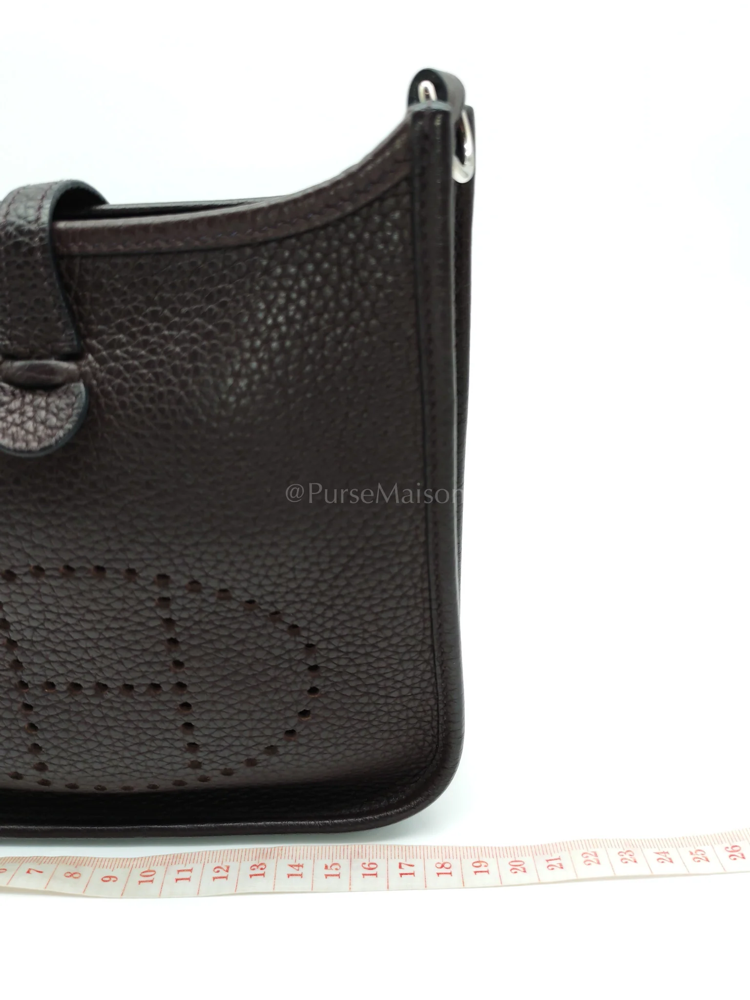 Hermes Evelyne TPM Ebene Clemence Leather in Palladium Hardware and Multicolor Maxi Quadrille Strap Stamp U (2022) - Image 19