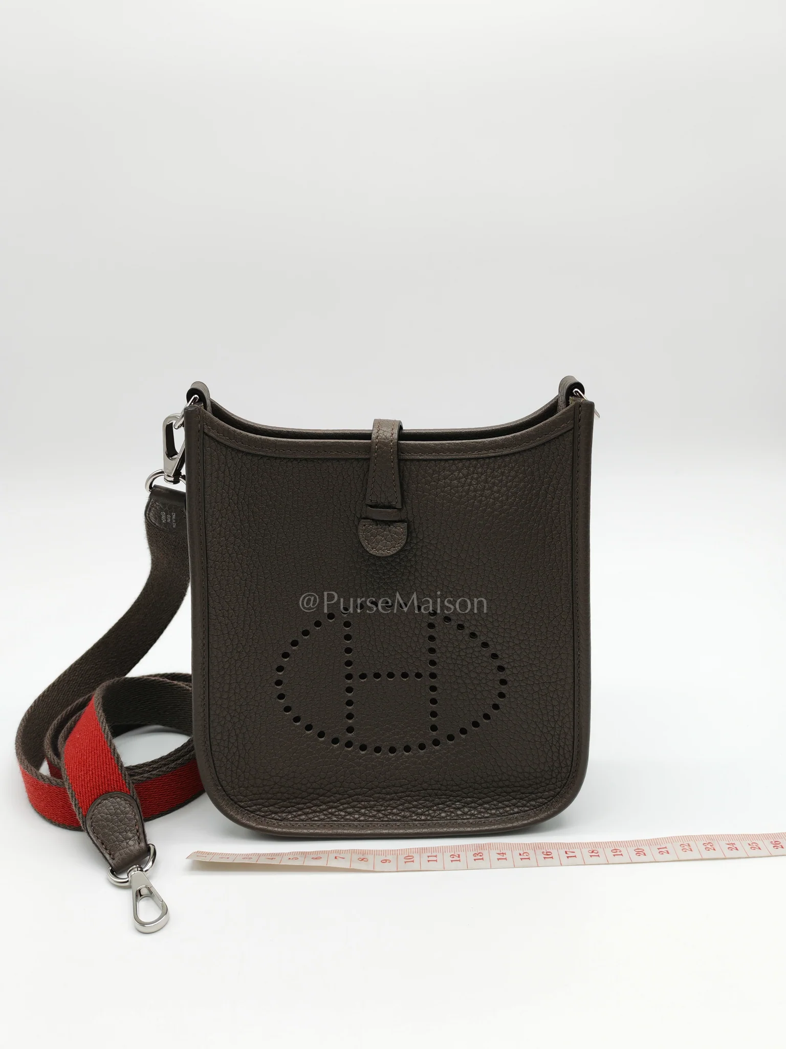 Hermes Evelyne TPM Etain in Clemence Leather and Palladium Hardware Bi-color Strap Stamp T (2015) - Image 17