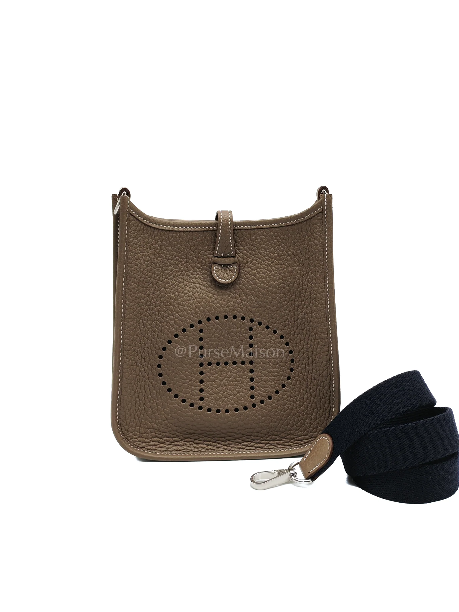 Hermes Evelyne TPM Etoupe in Clemence Leather and Palladium Hardware Stamp K (2025) - Image 2