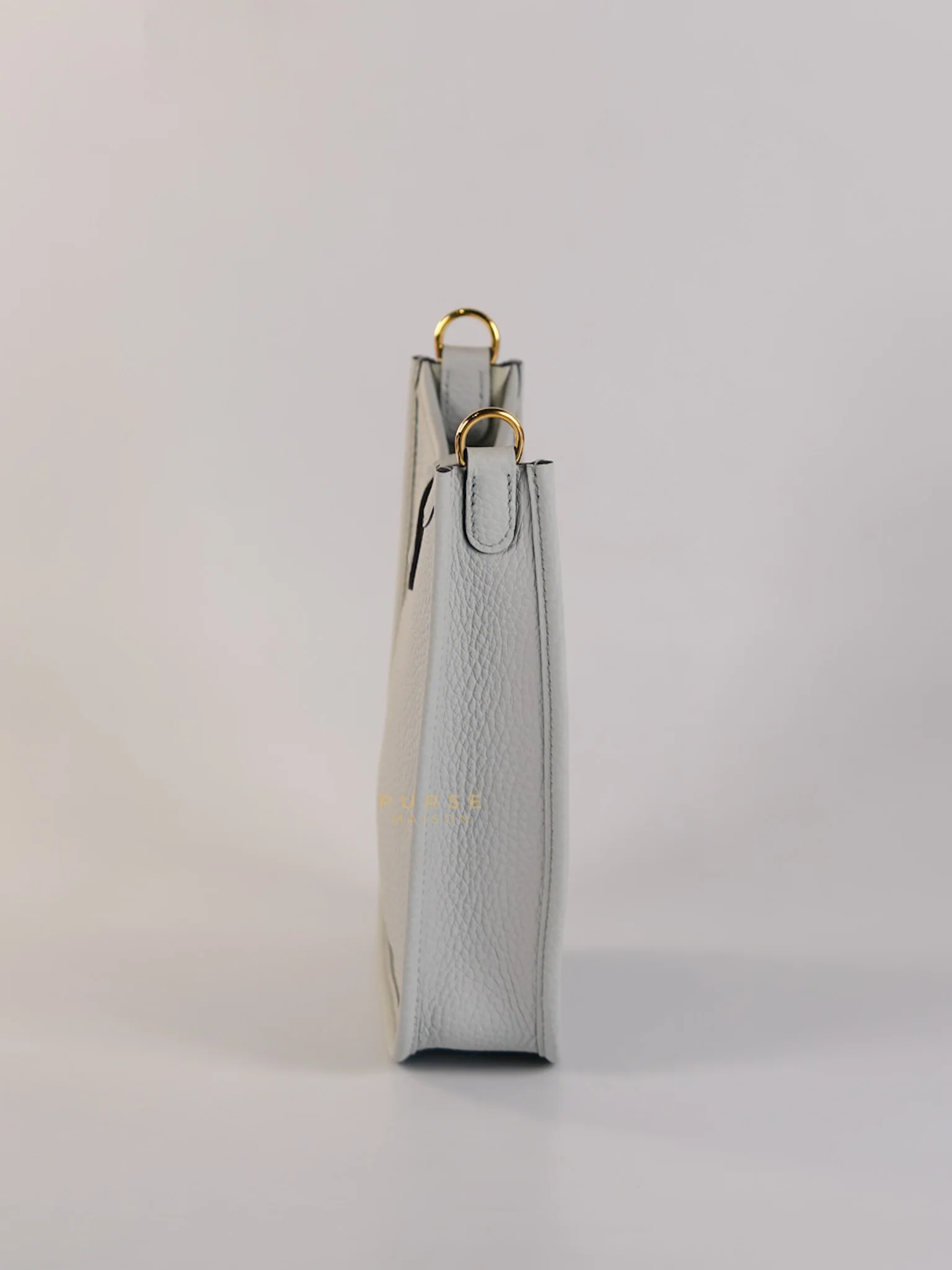 Hermes Evelyne TPM in Bleu Pale Taurillon Clemence Leather in Gold Hardware Stamp W (2024) - Image 9