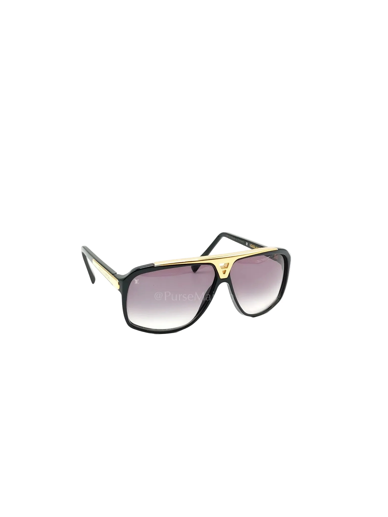 Louis Vuitton Evidence Millionaire Sunglasses in Sleek Black Acetate Frame & Gold Hardware - Image 2