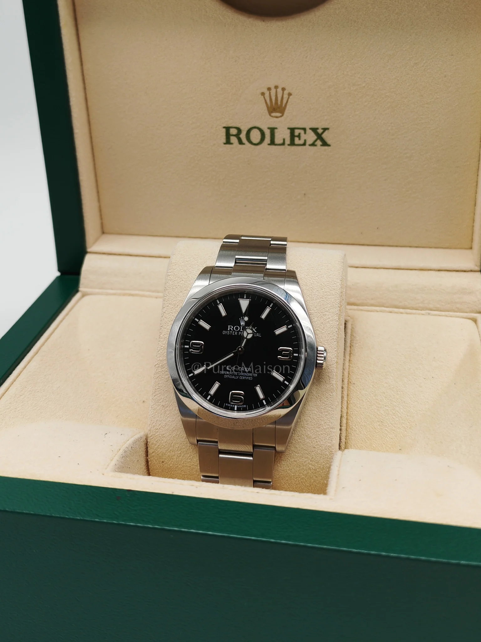 Rolex Explorer 39mm in Silver Oyster Perpetual & Black Dial (Reference No. 214270)