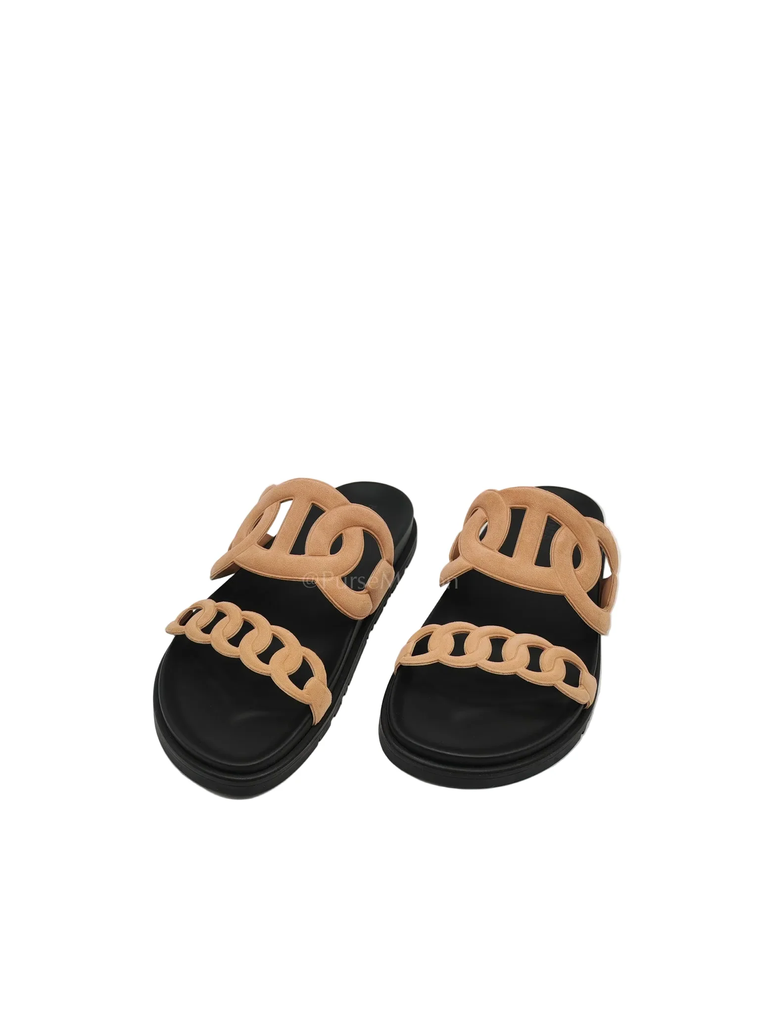 Hermes Extra Sandal in Beige Suede Leather Size 38.5 EU (25 cm) - Image 2