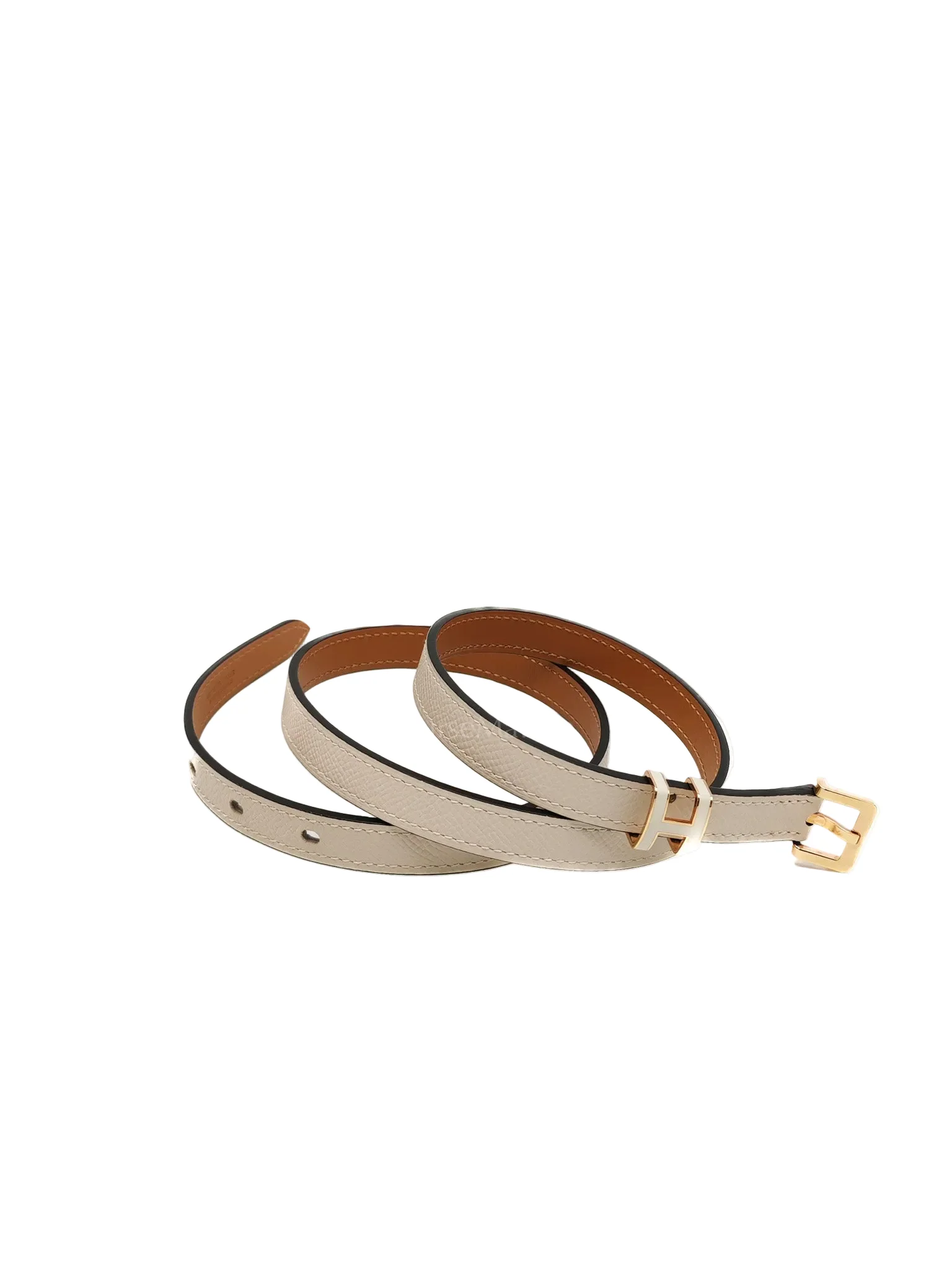 Hermes F Pop H Belt in Craie Epsom Leather Stamp Z(2021) Size 75cm - Image 2