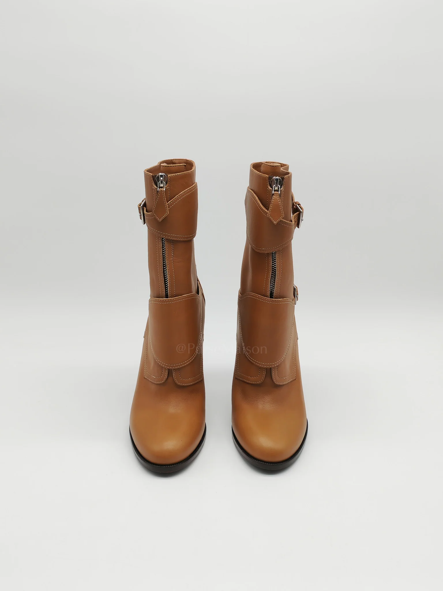 Hermes Feeling Veau Bottine Boots in Tabac Camel Size 38 (24cm) - Image 3