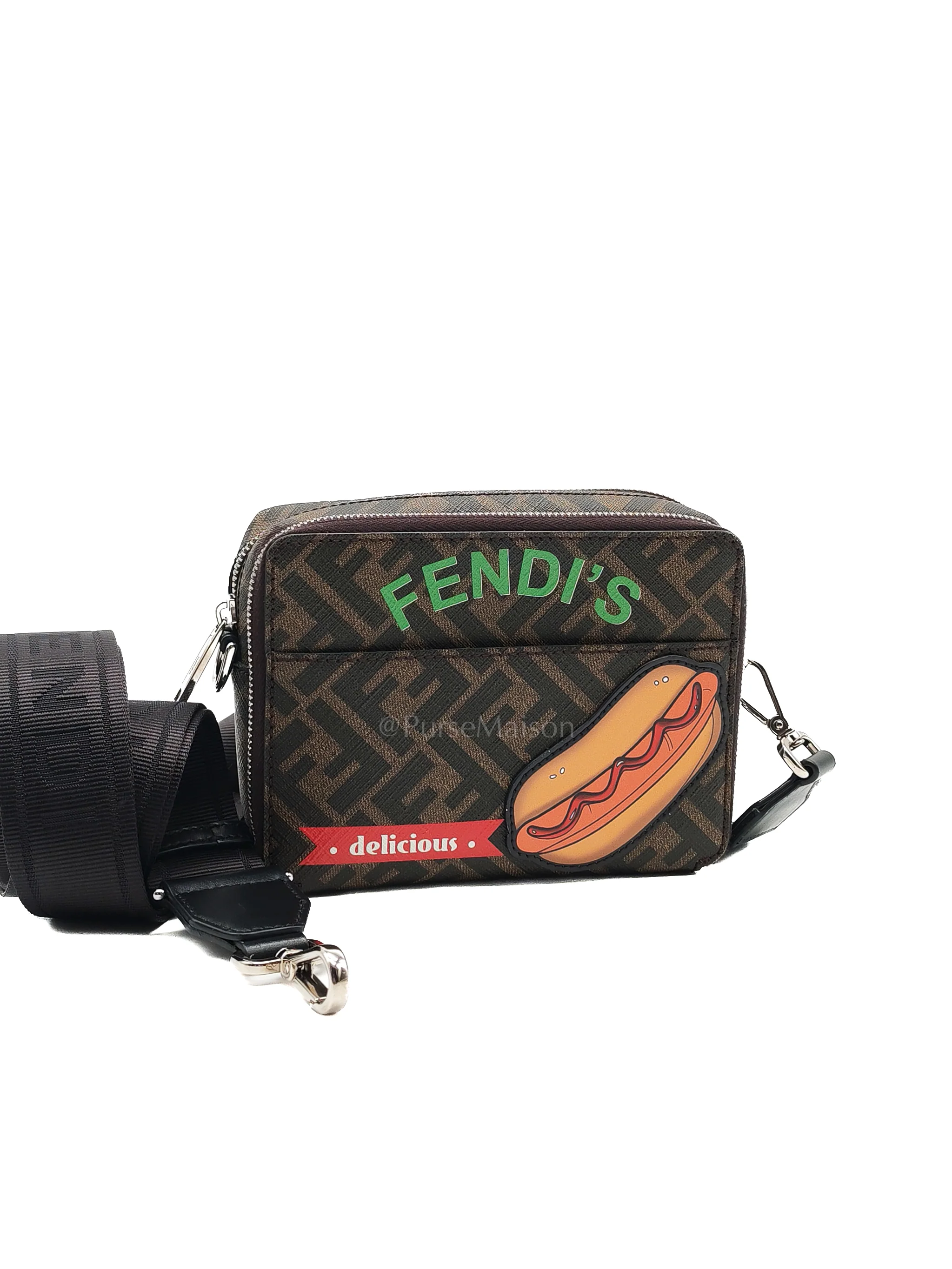 Fendi Monogram Camera Case in Woven Canvas Crossbody Bag - Image 2