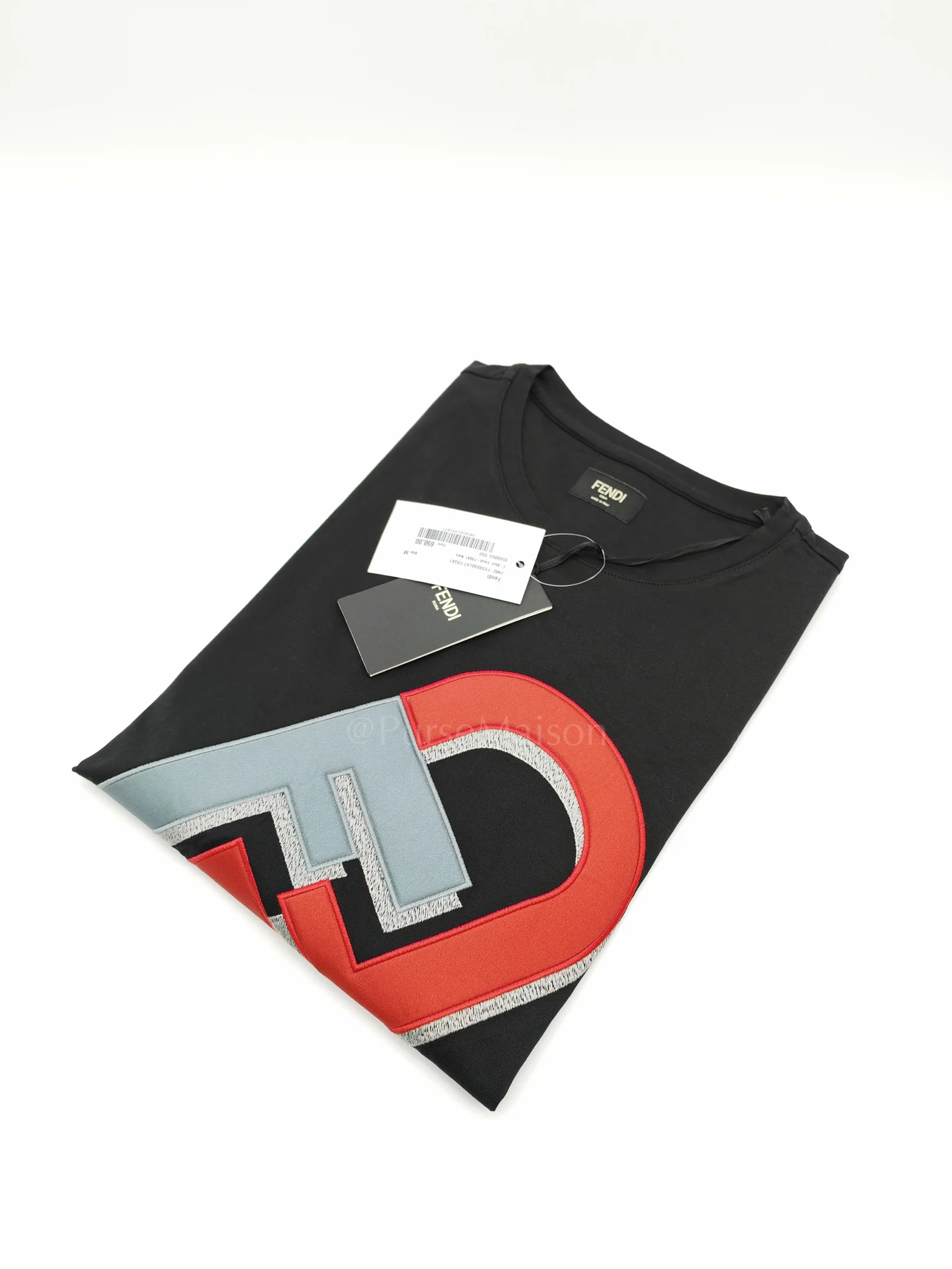 Fendi Locked T-Shirt in Black Size M - Image 3