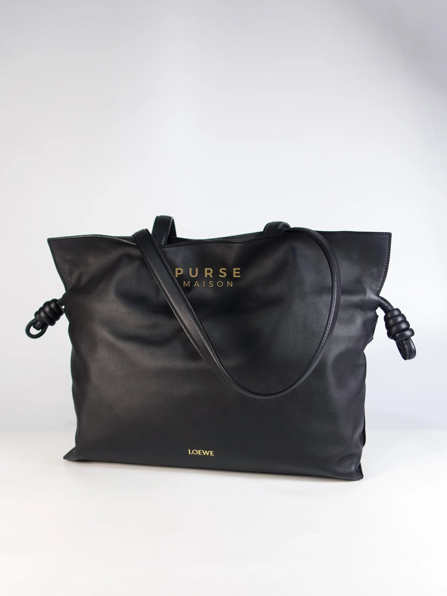Loewe Flamenco Tote Bag Large in Black Nappa Calfskin Leather - Image 3