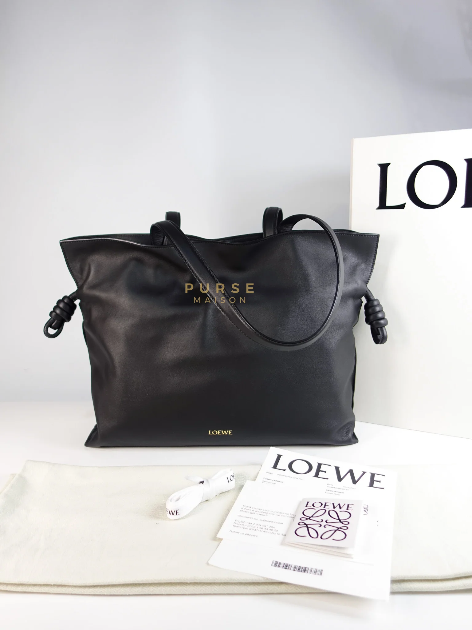Loewe Flamenco Tote Bag Large in Black Nappa Calfskin Leather - Image 32