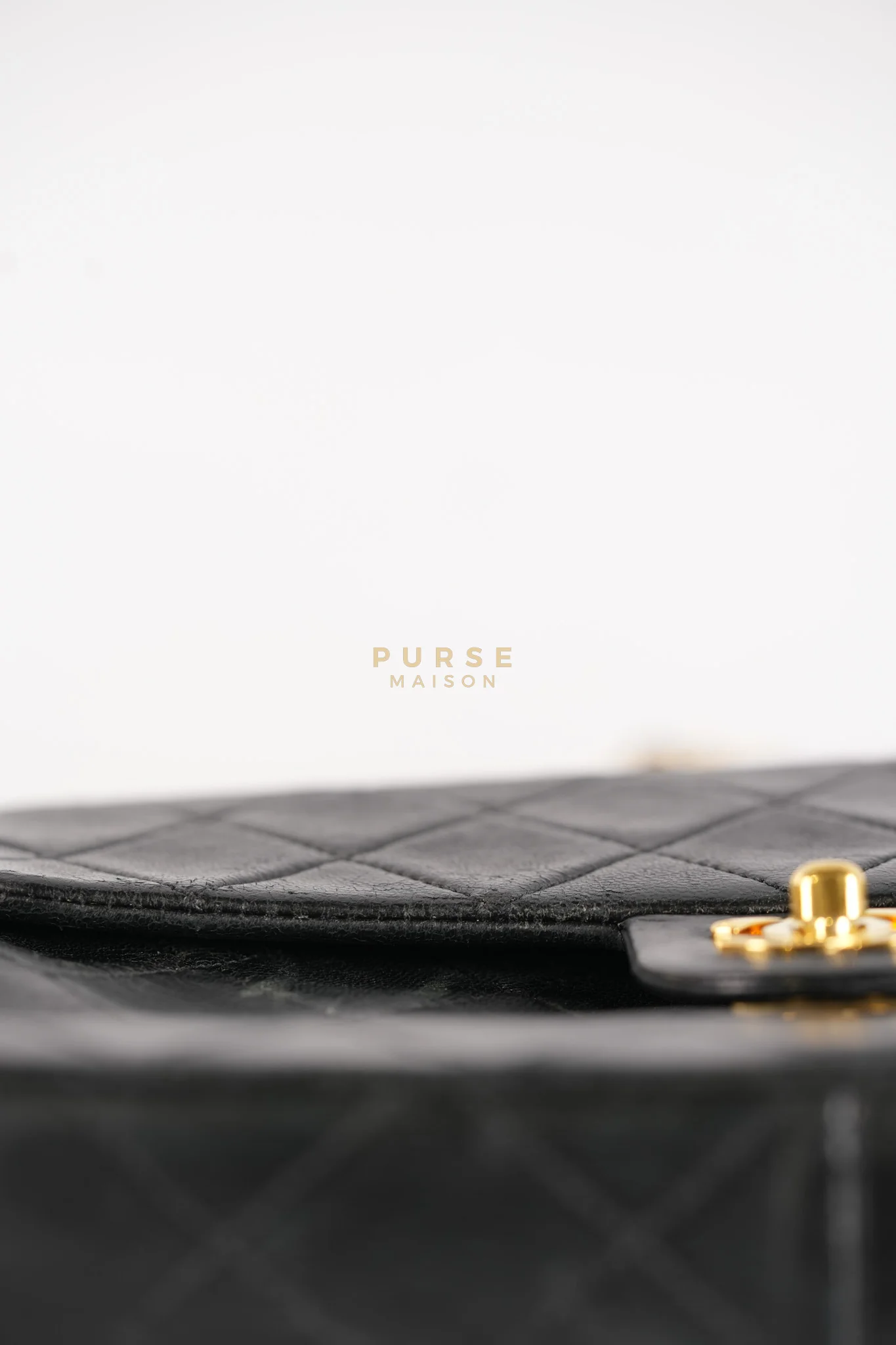 Chanel Classic Square Flap Bag in Black Quilted Lambskin Leather and 24k Gold Hardware Series 1 - Image 10