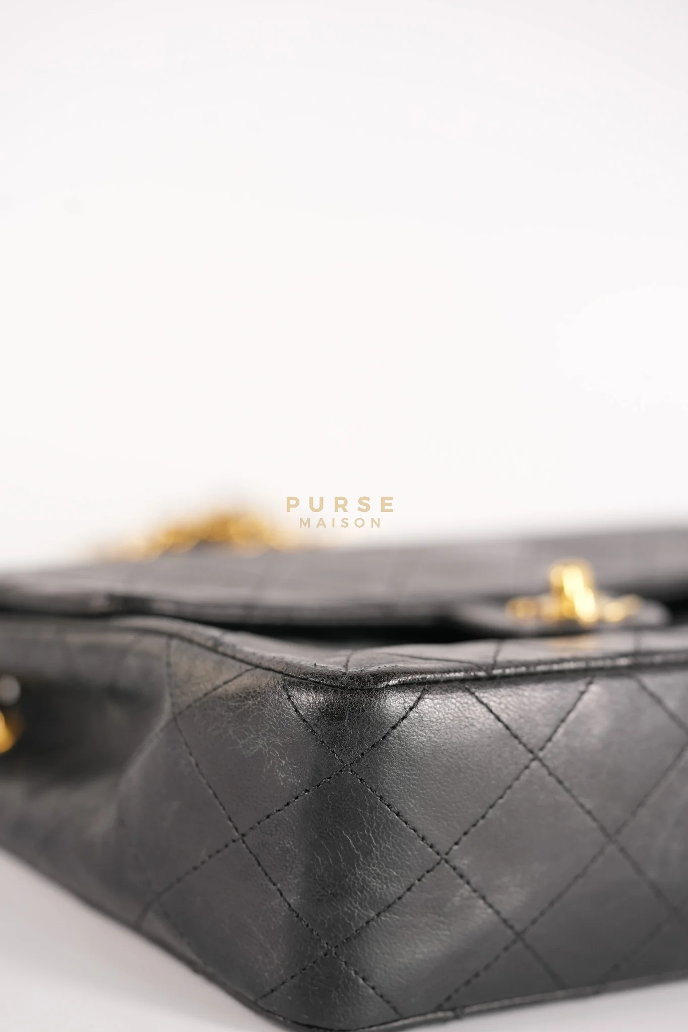 Chanel Classic Square Flap Bag in Black Quilted Lambskin Leather and 24k Gold Hardware Series 1 - Image 15
