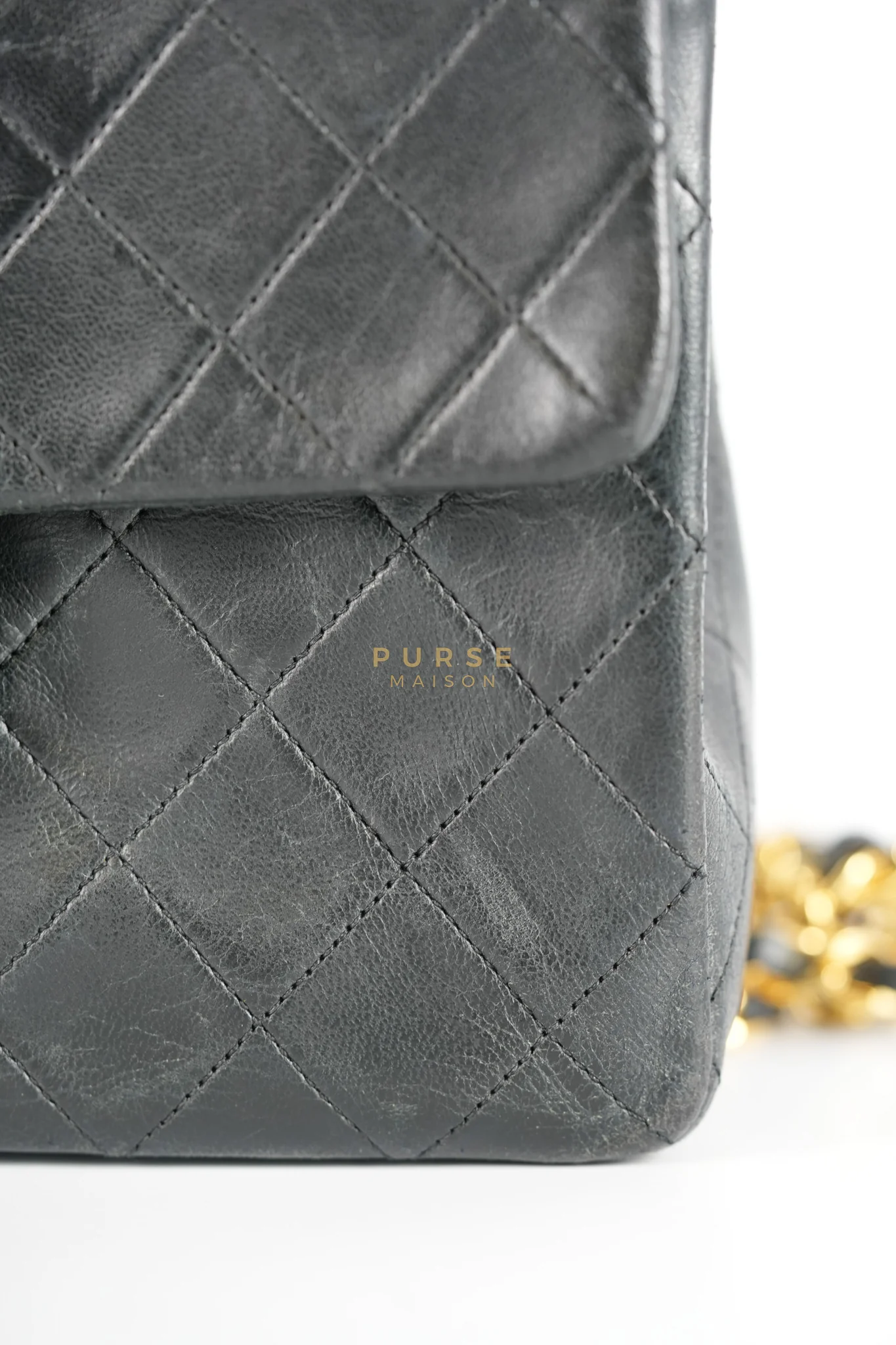Chanel Classic Square Flap Bag in Black Quilted Lambskin Leather and 24k Gold Hardware Series 1 - Image 45