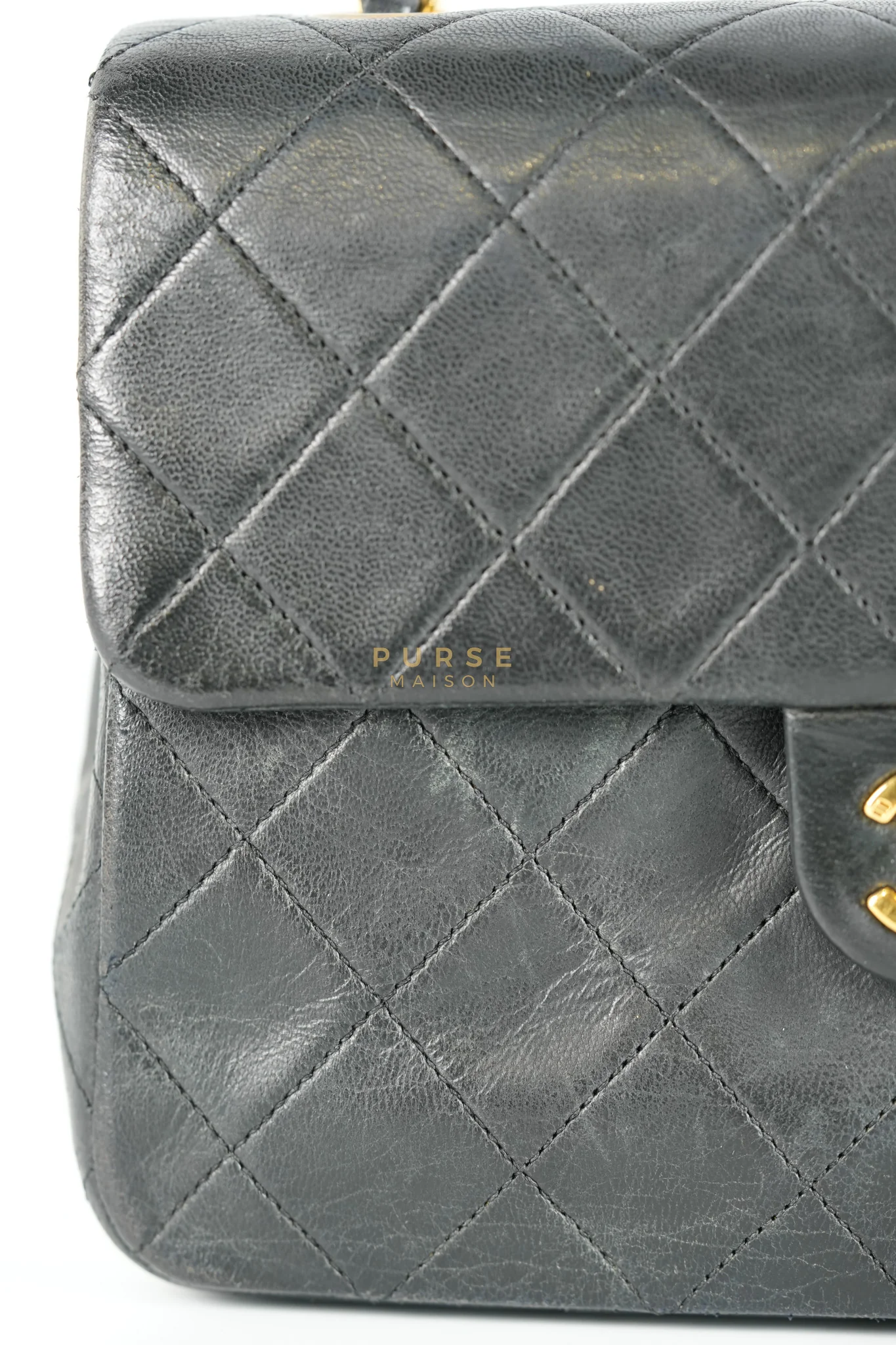 Chanel Classic Square Flap Bag in Black Quilted Lambskin Leather and 24k Gold Hardware Series 1 - Image 46