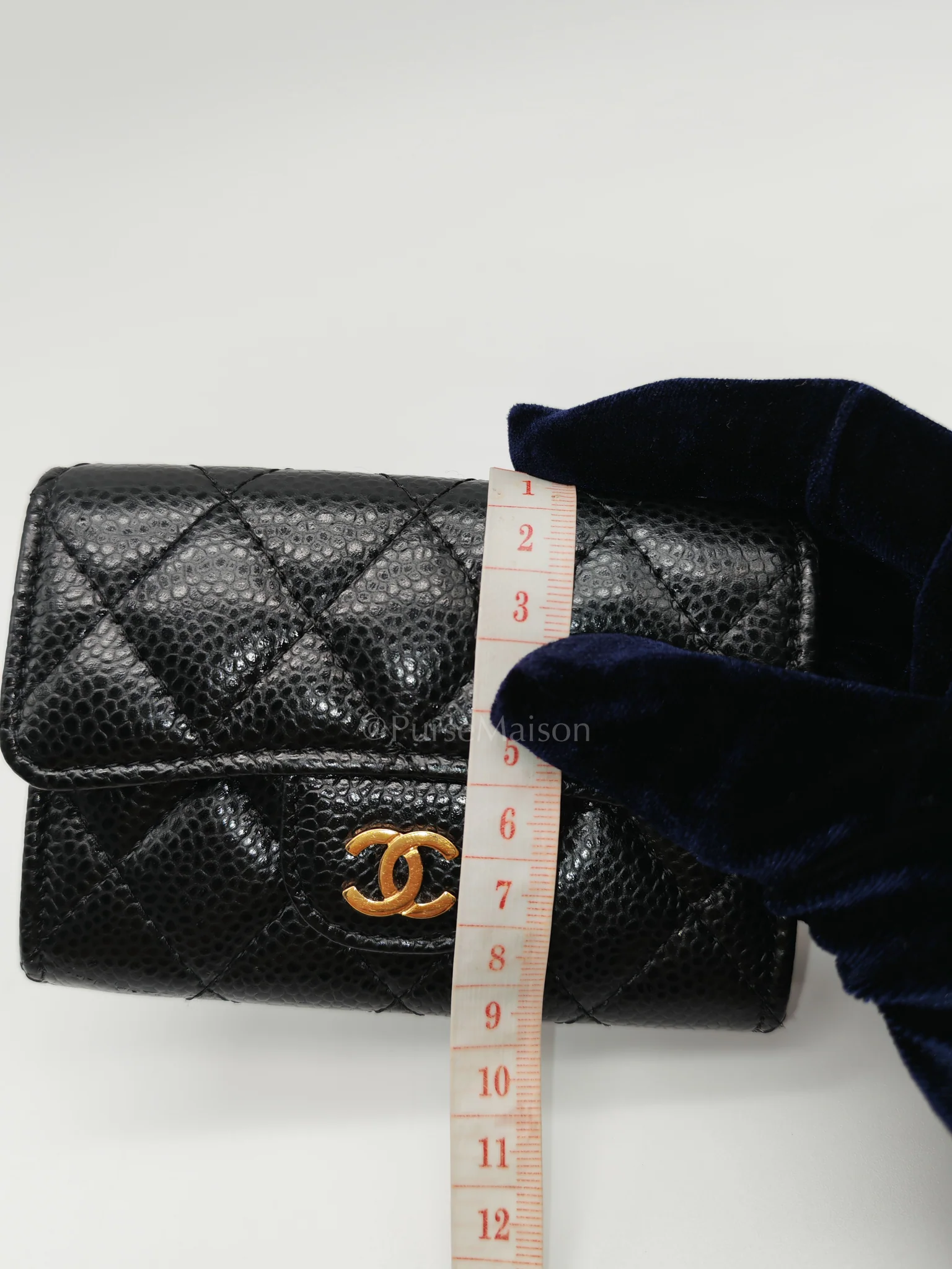 Chanel Flap Card Holder in Black Caviar Leather and Gold Hardware Series 27 - Image 20