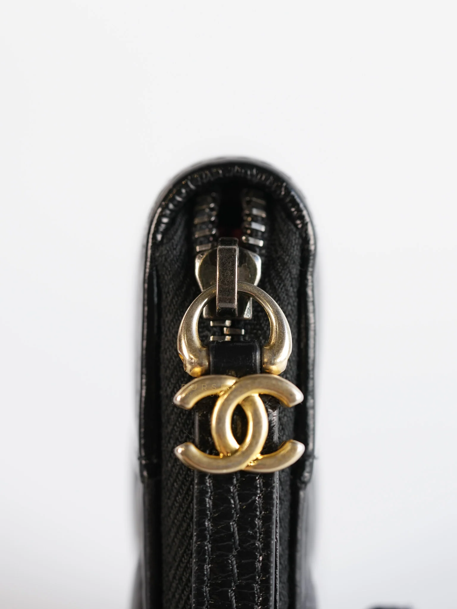 Chanel Gabrielle Zipped Coin Purse Wallet in Aged Gold Hardware Series 25 - Image 10
