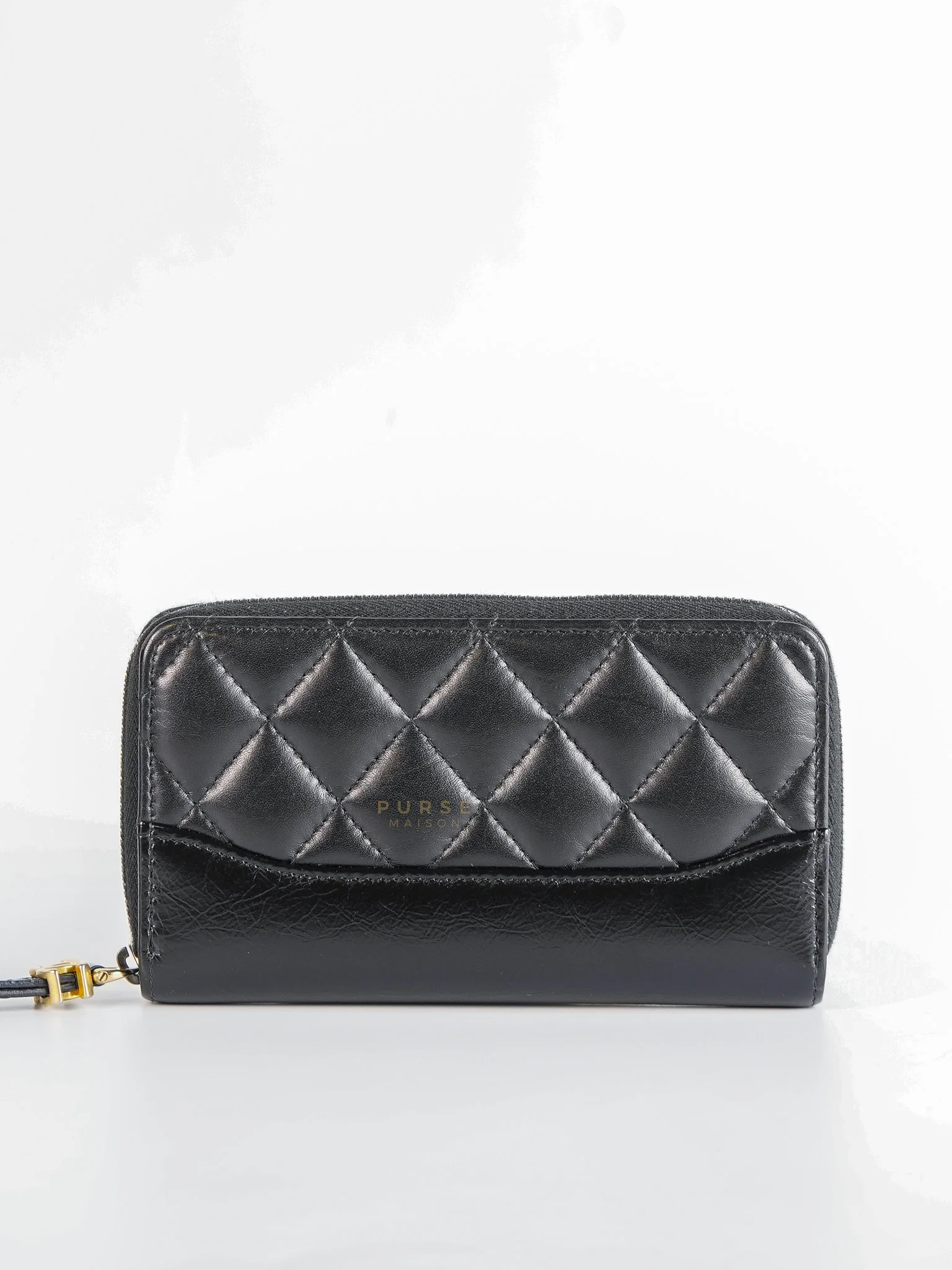Chanel Gabrielle Zipped Coin Purse Wallet in Aged Gold Hardware Series 25 - Image 2