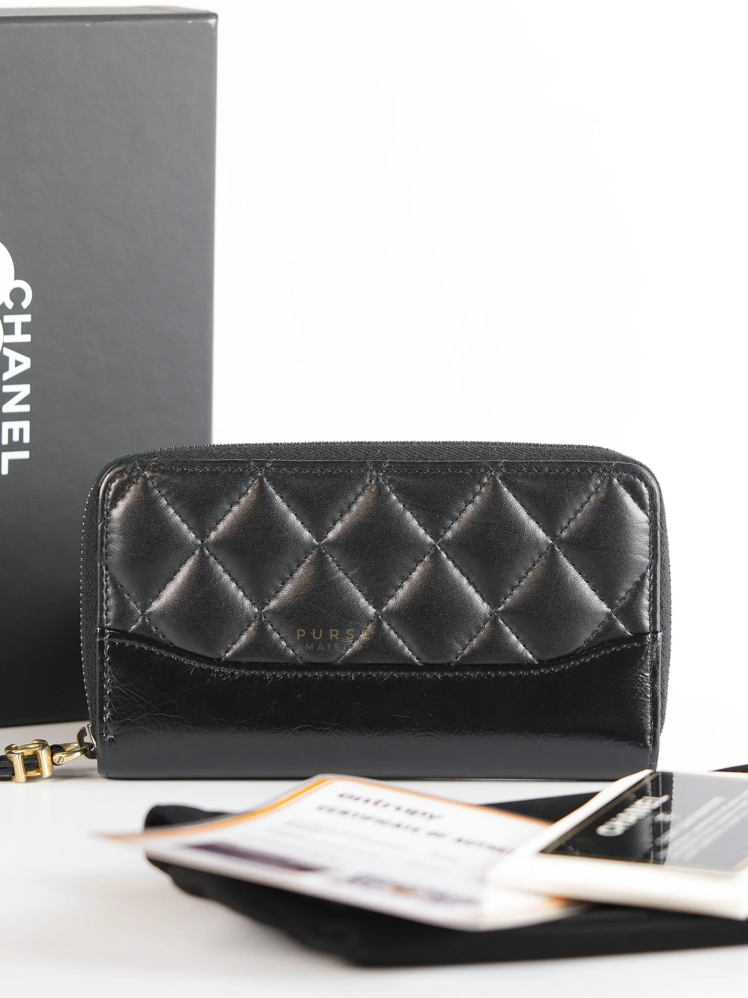 Chanel Gabrielle Zipped Coin Purse Wallet in Aged Gold Hardware Series 25 - Image 26
