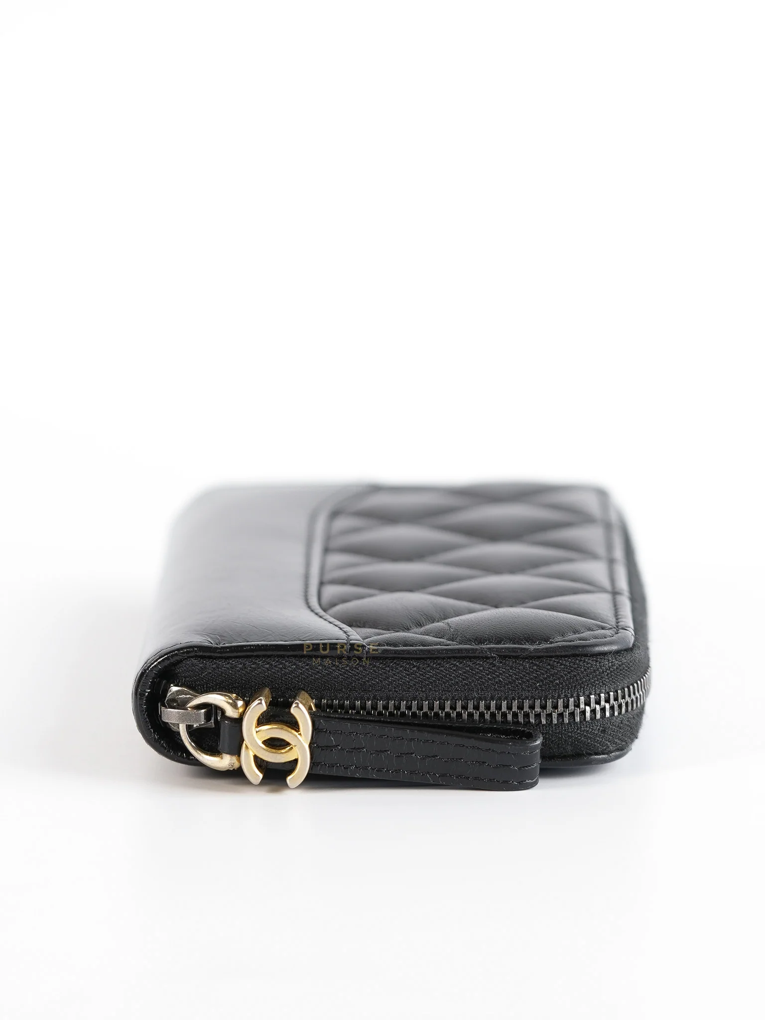 Chanel Gabrielle Zipped Coin Purse Wallet in Aged Gold Hardware Series 25 - Image 4