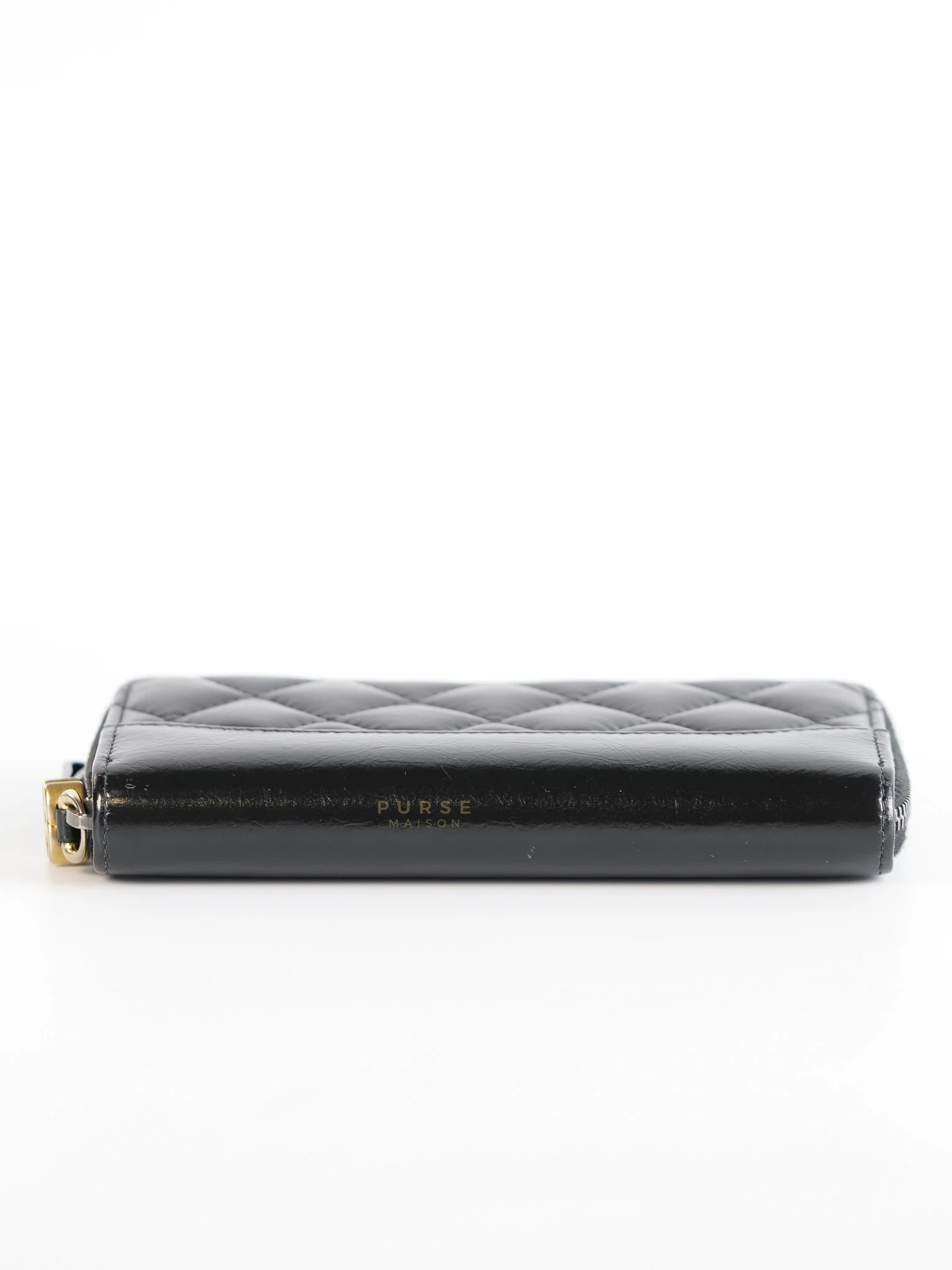 Chanel Gabrielle Zipped Coin Purse Wallet in Aged Gold Hardware Series 25 - Image 5