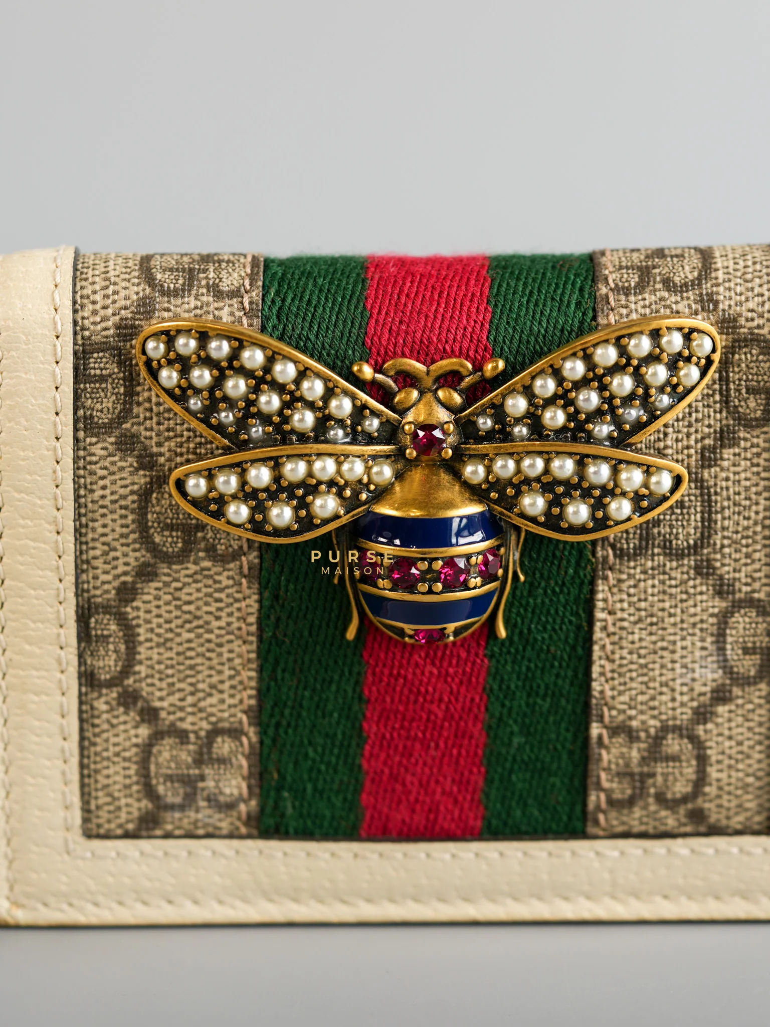 Gucci Queen Margaret Monogram Web Canvas Wallet - Image 18