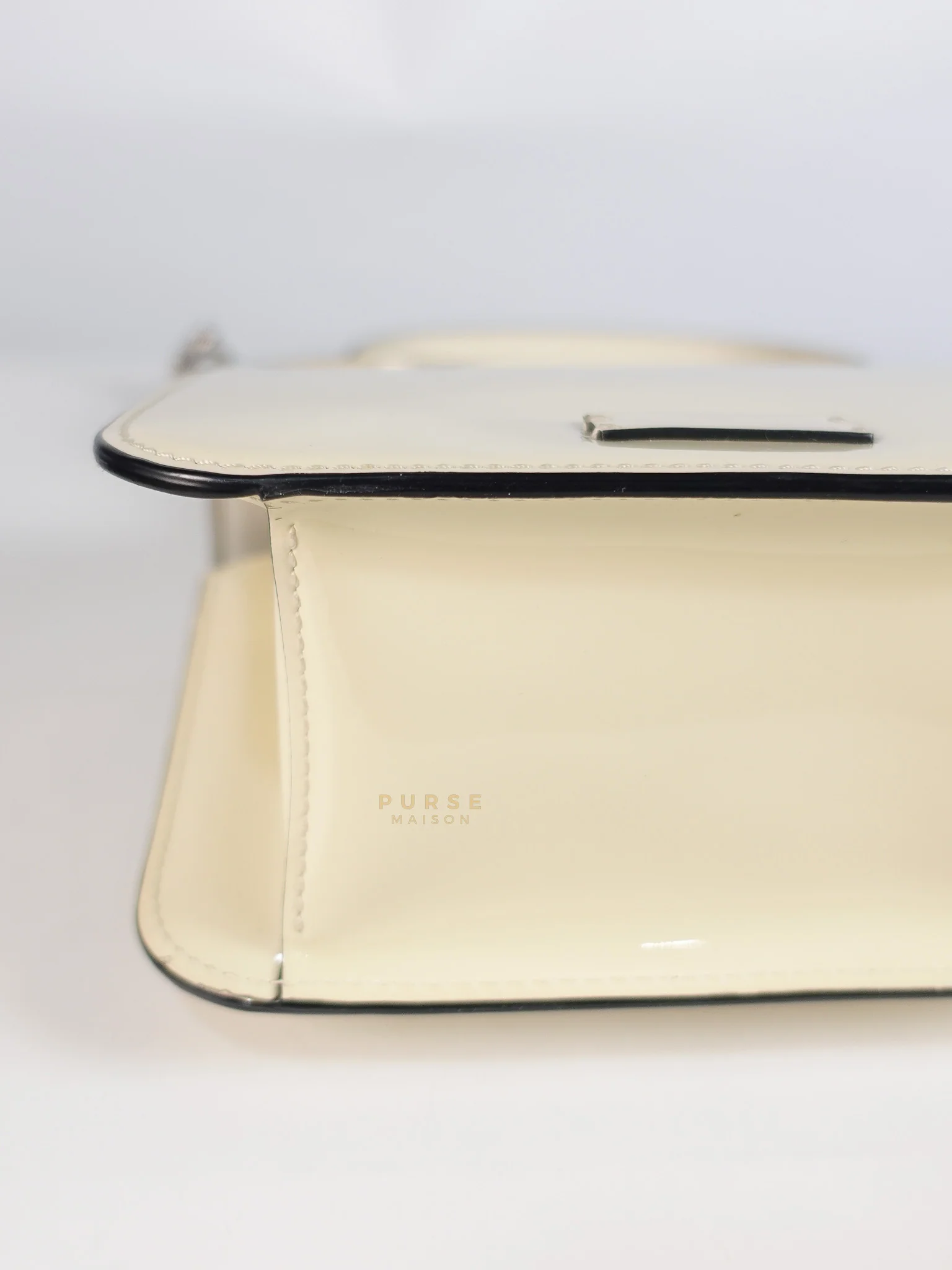 Valentino Garavani V-Logo& Almond Beige Patent Small Crossbody Bag - Image 13
