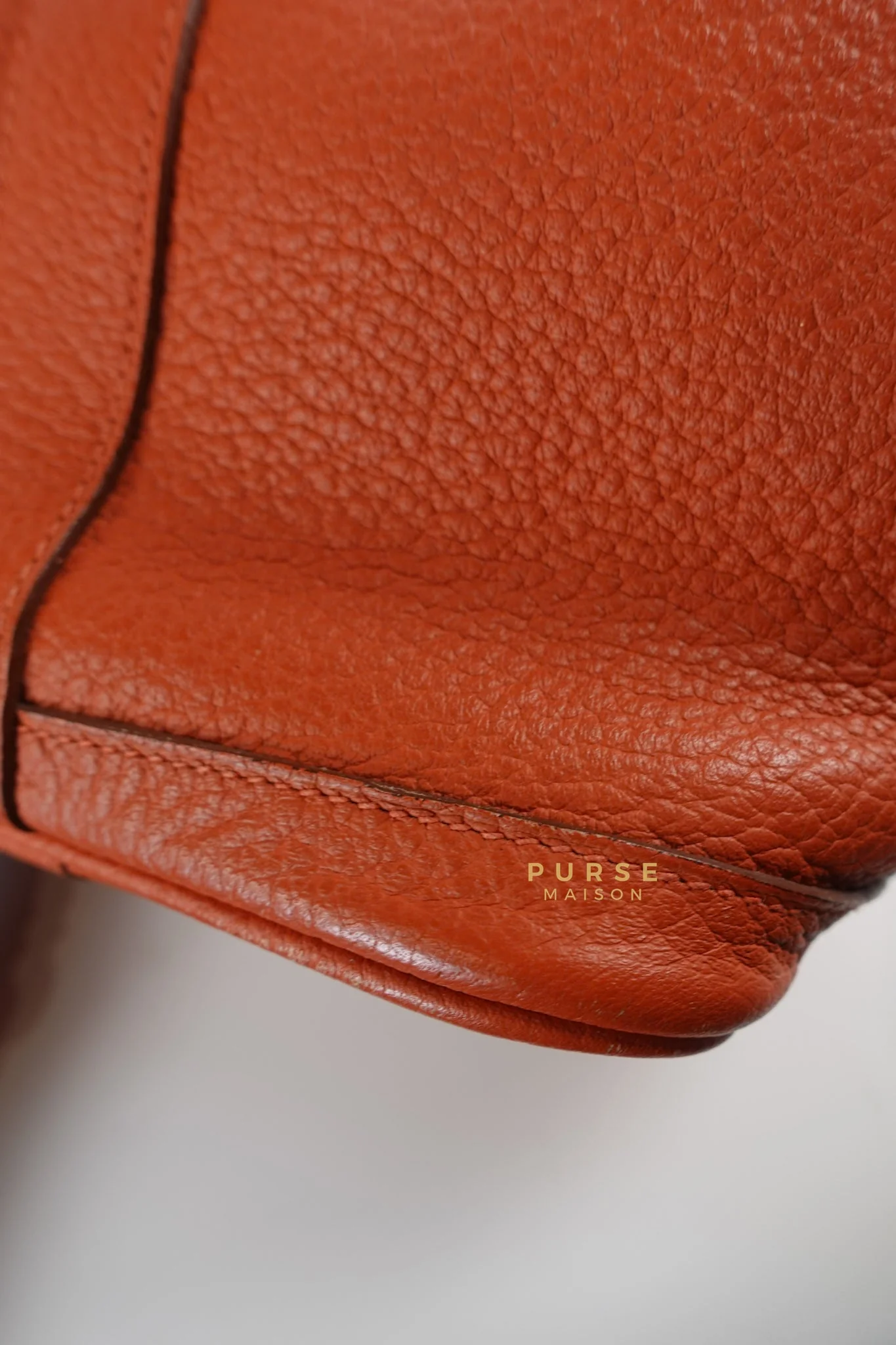 Hermes Garden Party 30 in Poppy Orange Negonda Leather PHW Stamp Square Q (2013) - Image 15