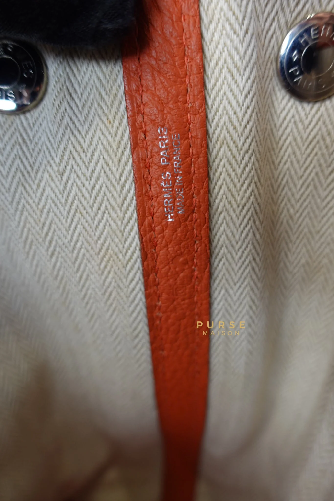 Hermes Garden Party 30 in Poppy Orange Negonda Leather PHW Stamp Square Q (2013) - Image 19
