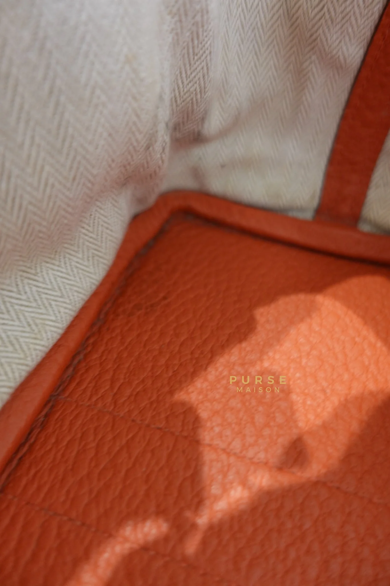 Hermes Garden Party 30 in Poppy Orange Negonda Leather PHW Stamp Square Q (2013) - Image 20