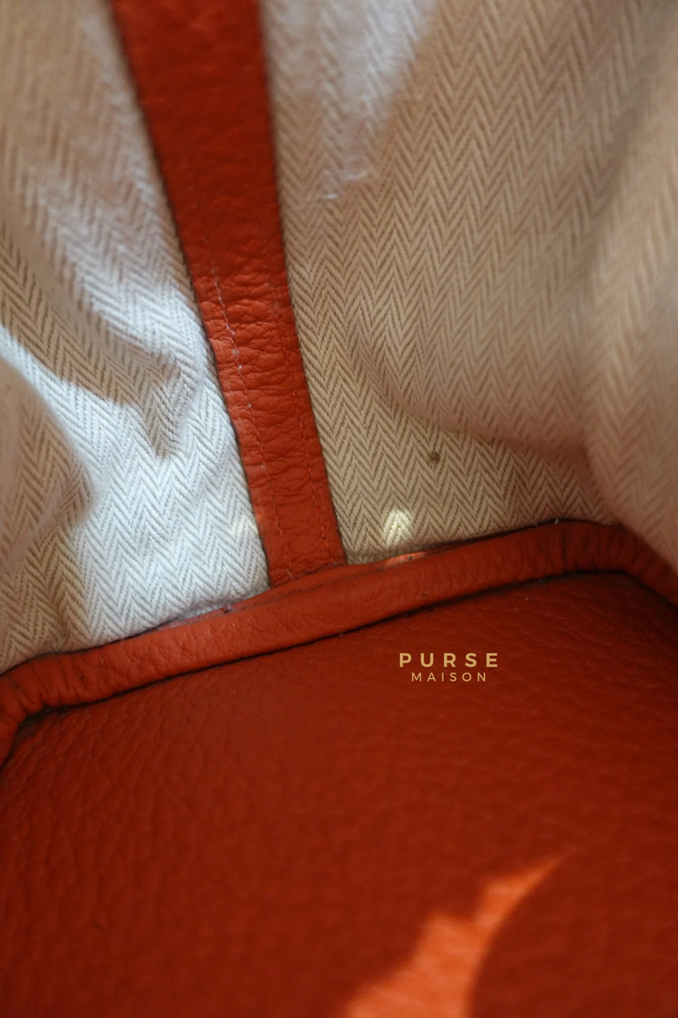 Hermes Garden Party 30 in Poppy Orange Negonda Leather PHW Stamp Square Q (2013) - Image 23