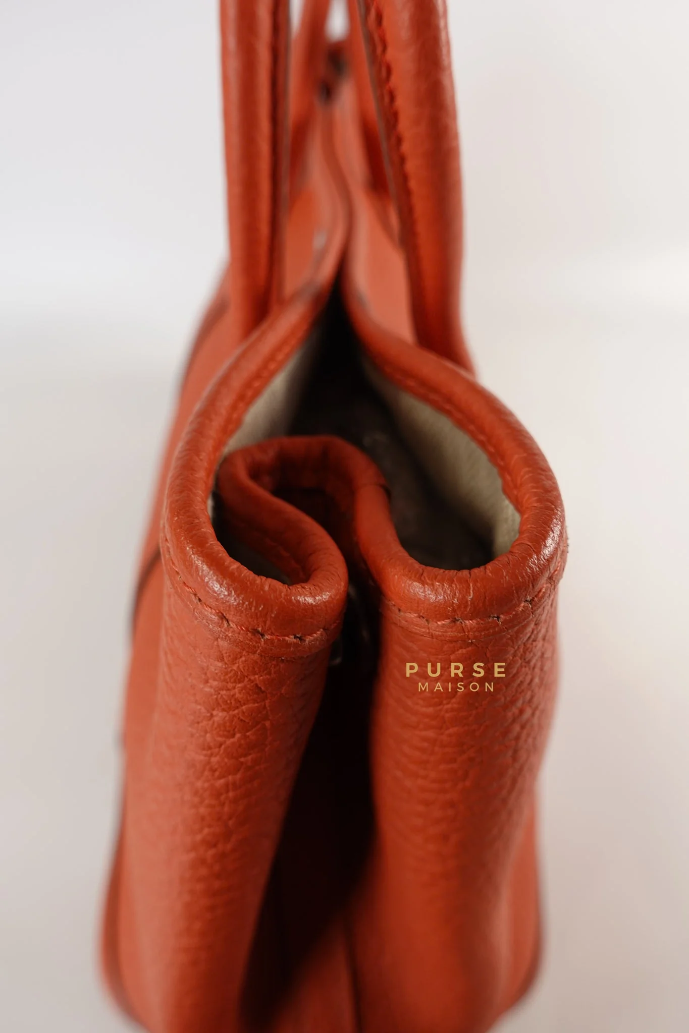 Hermes Garden Party 30 in Poppy Orange Negonda Leather PHW Stamp Square Q (2013) - Image 25