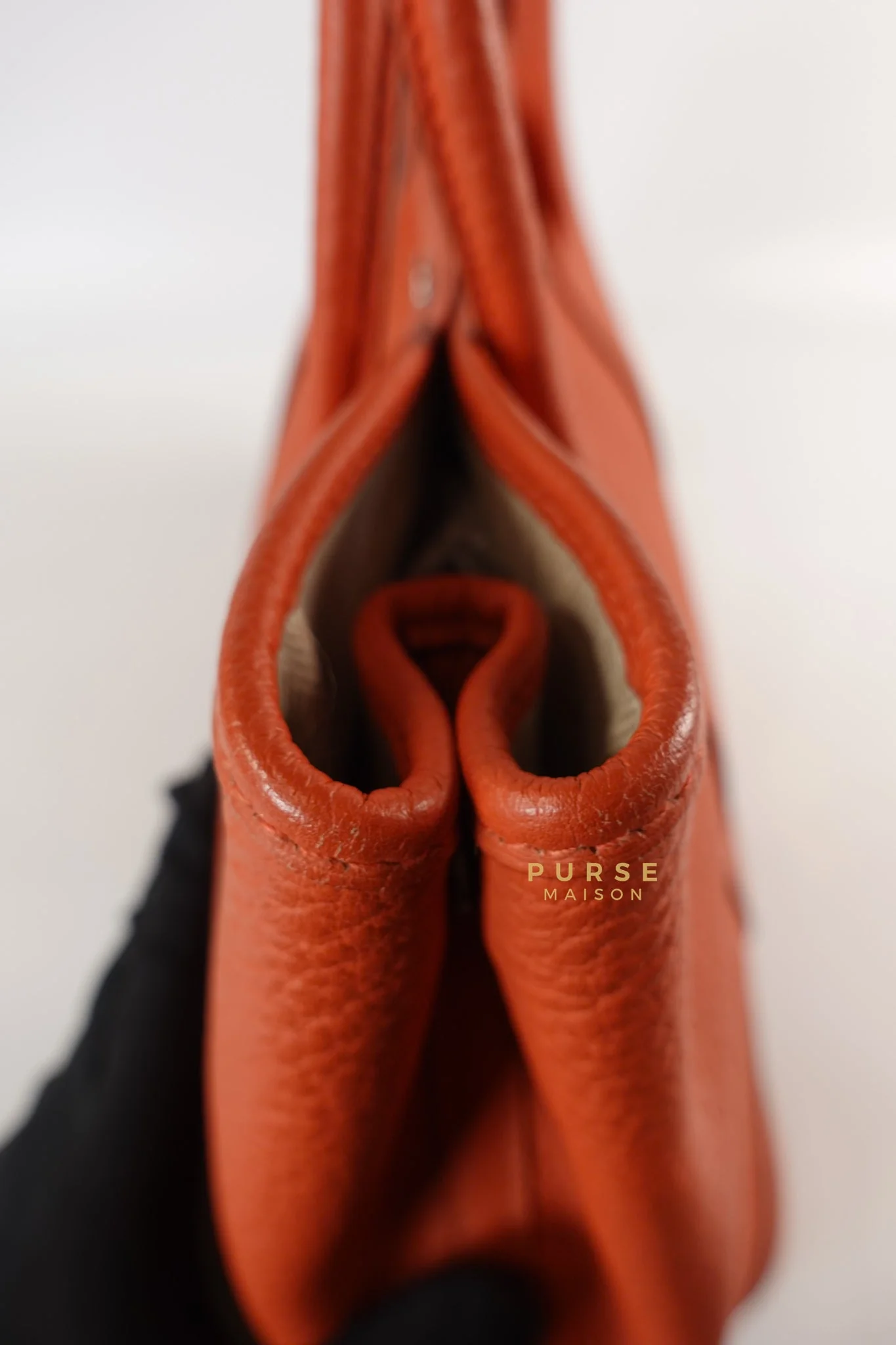Hermes Garden Party 30 in Poppy Orange Negonda Leather PHW Stamp Square Q (2013) - Image 26