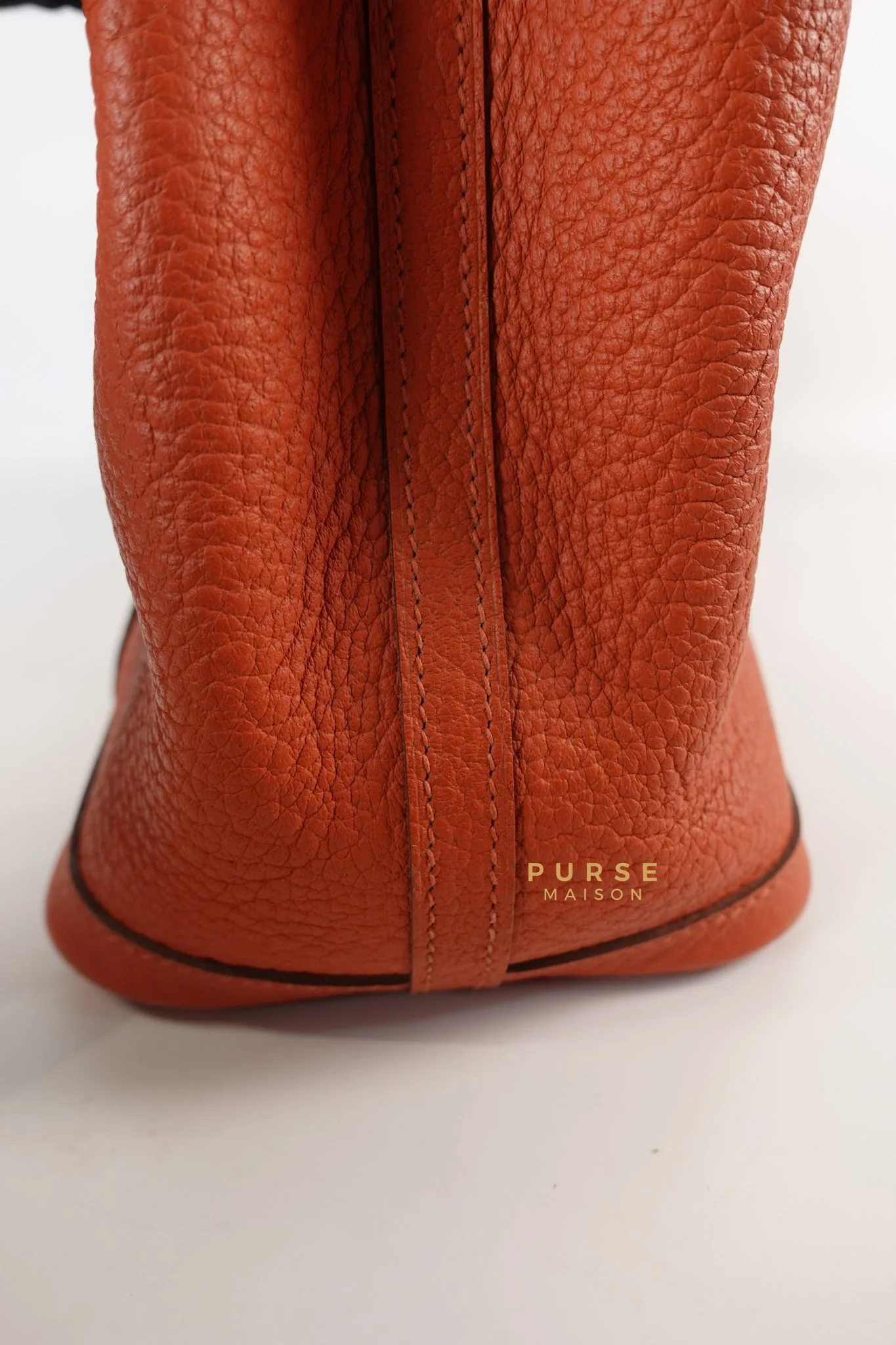 Hermes Garden Party 30 in Poppy Orange Negonda Leather PHW Stamp Square Q (2013) - Image 29