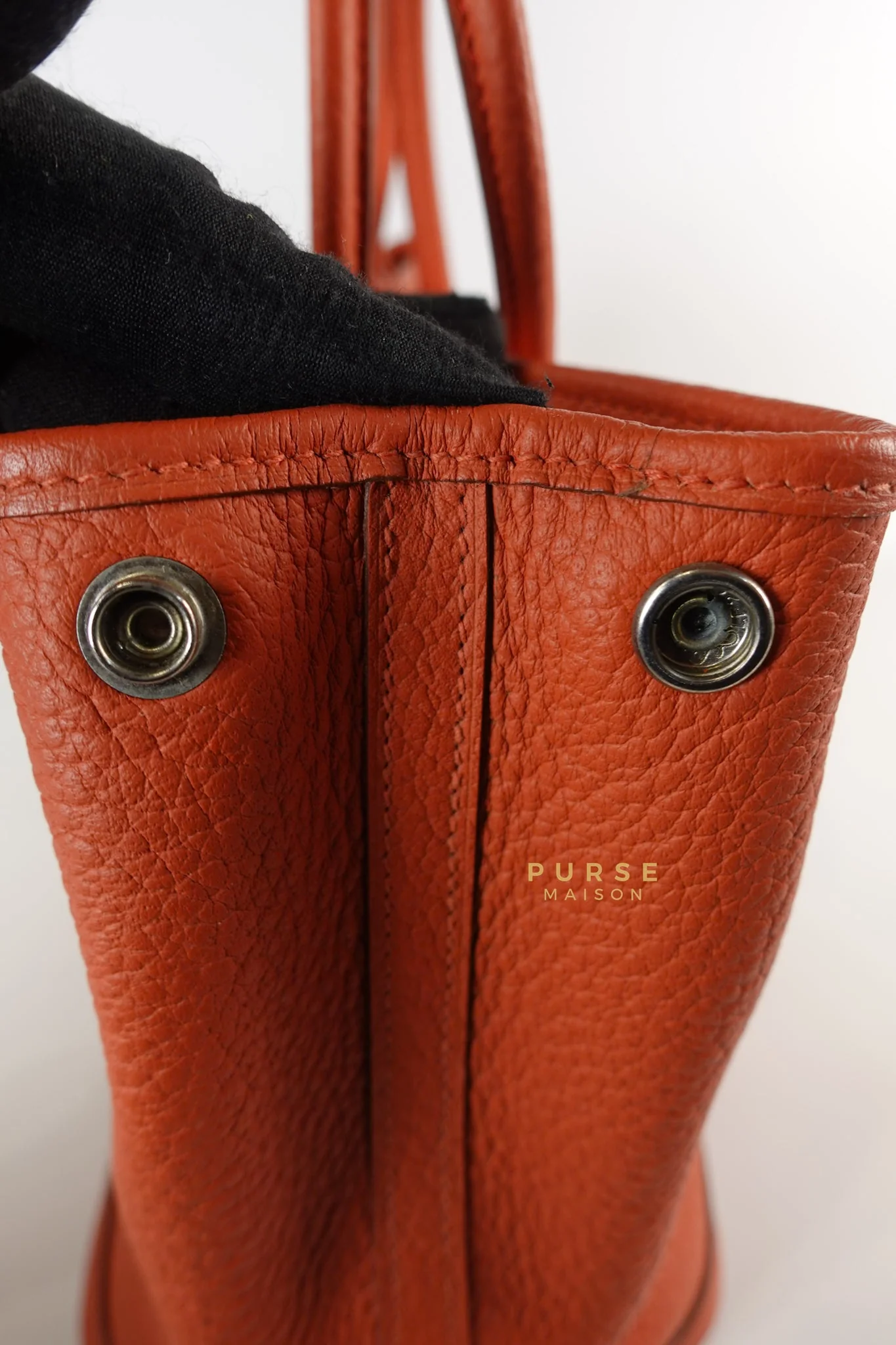 Hermes Garden Party 30 in Poppy Orange Negonda Leather PHW Stamp Square Q (2013) - Image 30