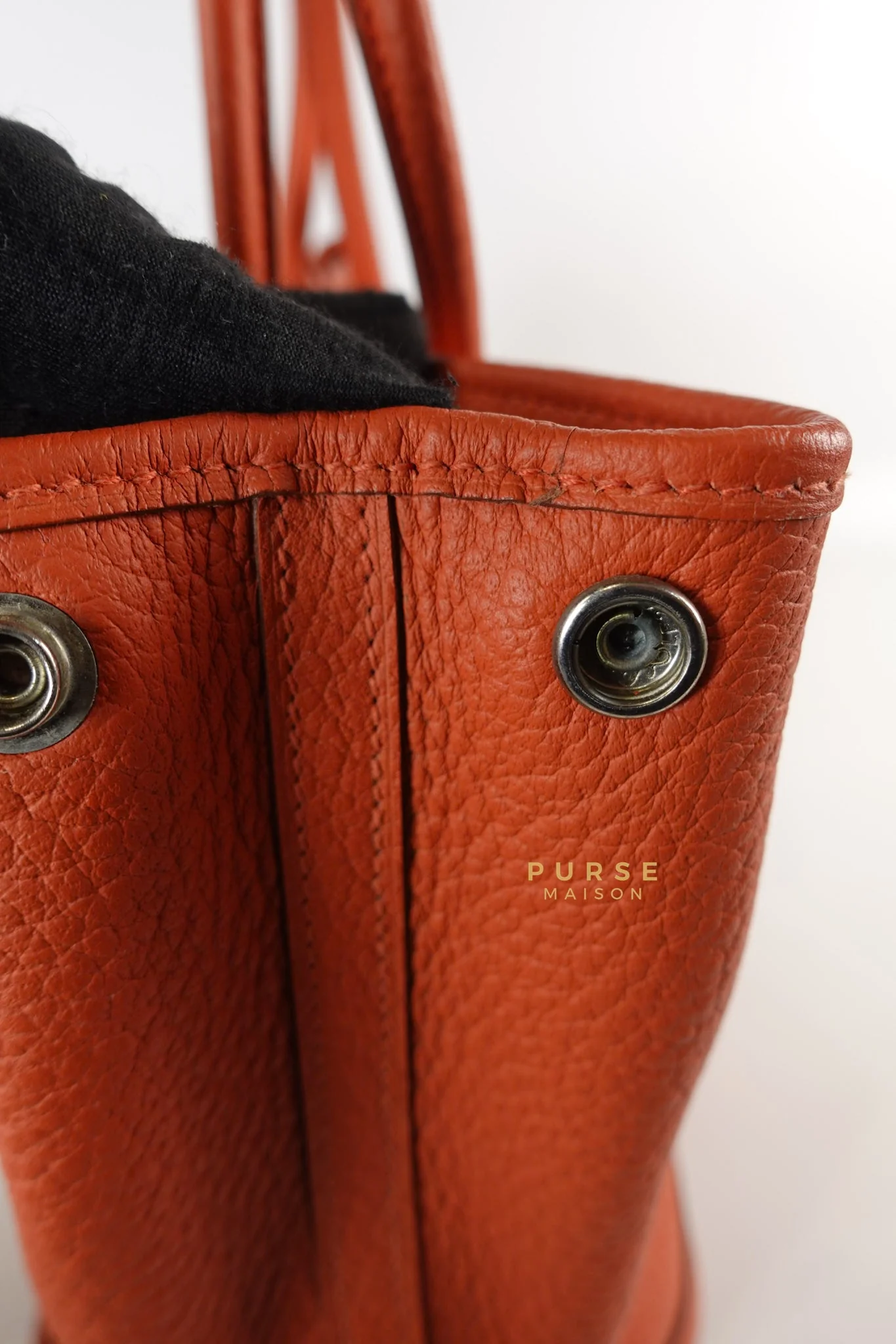 Hermes Garden Party 30 in Poppy Orange Negonda Leather PHW Stamp Square Q (2013) - Image 31