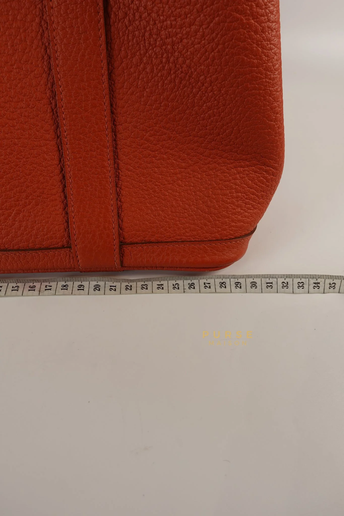 Hermes Garden Party 30 in Poppy Orange Negonda Leather PHW Stamp Square Q (2013) - Image 39