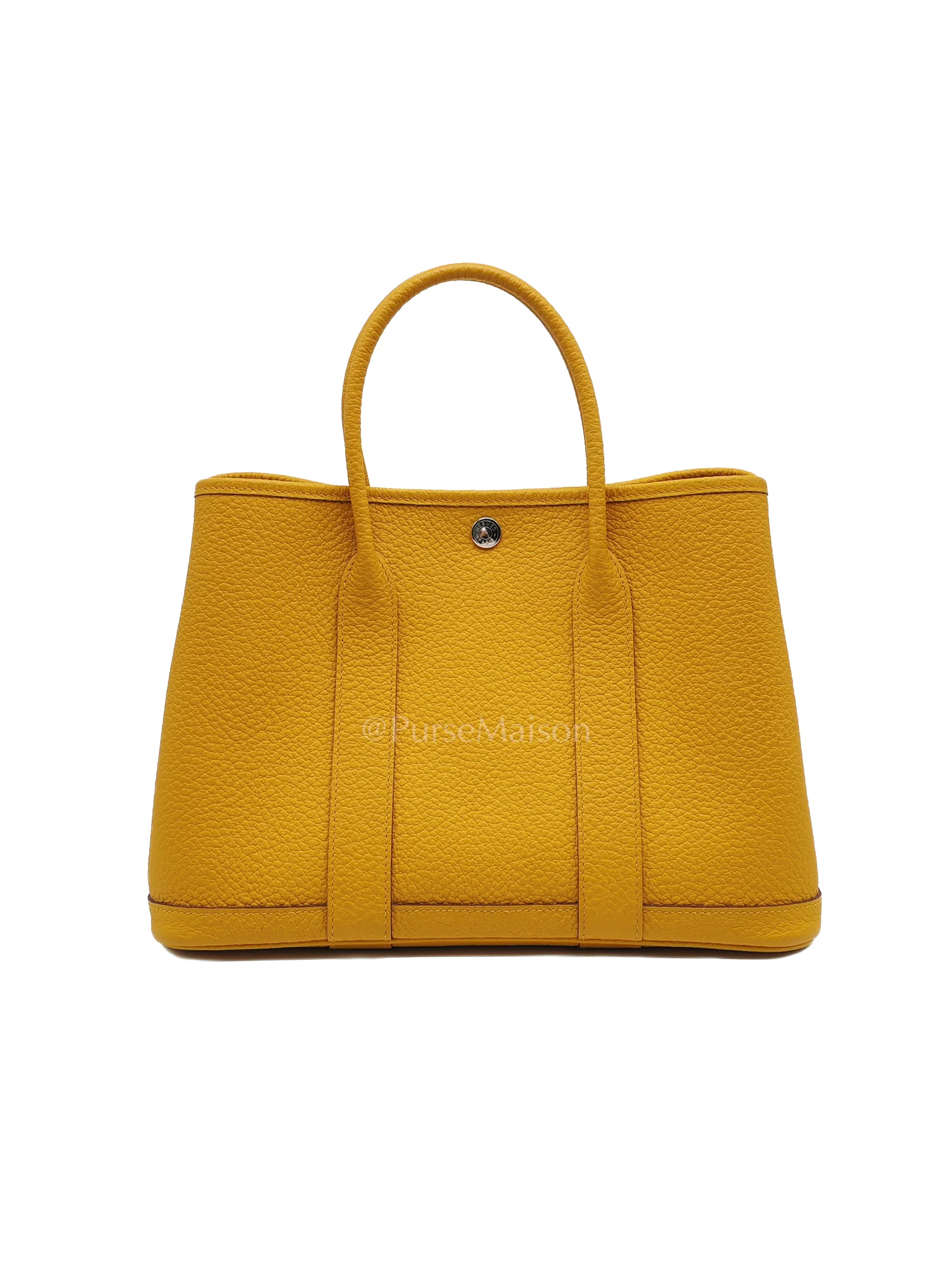 Hermes Garden Party Tote 30 (GPT) in Jaune Ambre Palladium Hardware Stamp D (2019)