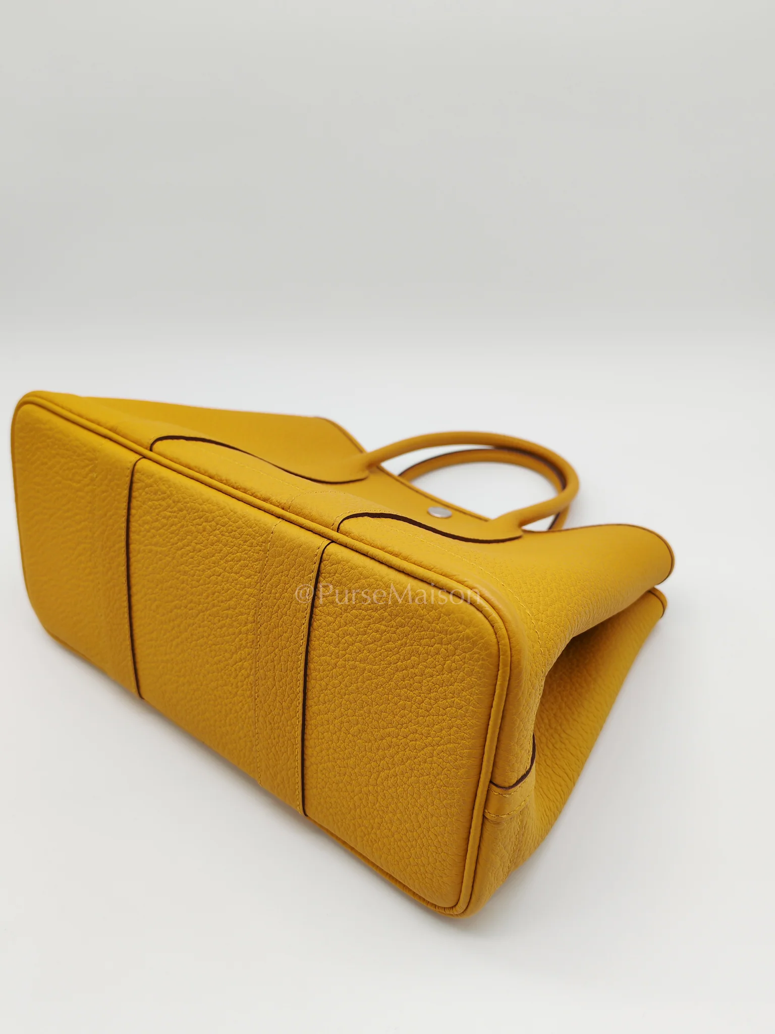 Hermes Garden Party Tote 30 (GPT) in Jaune Ambre Palladium Hardware Stamp D (2019) - Image 11
