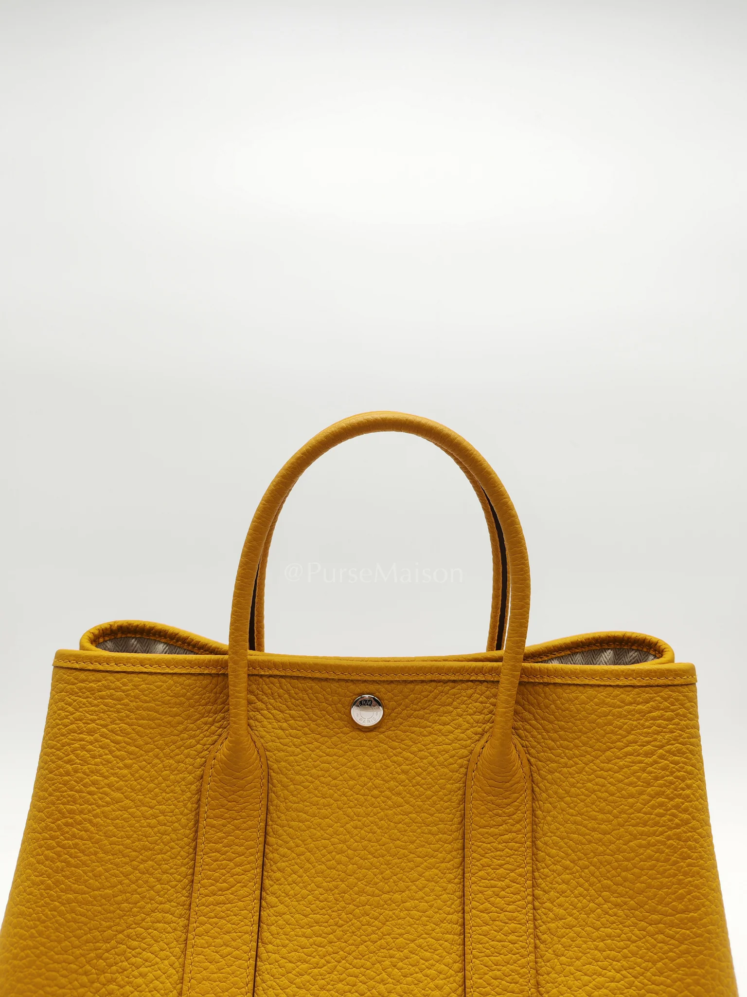 Hermes Garden Party Tote 30 (GPT) in Jaune Ambre Palladium Hardware Stamp D (2019) - Image 12