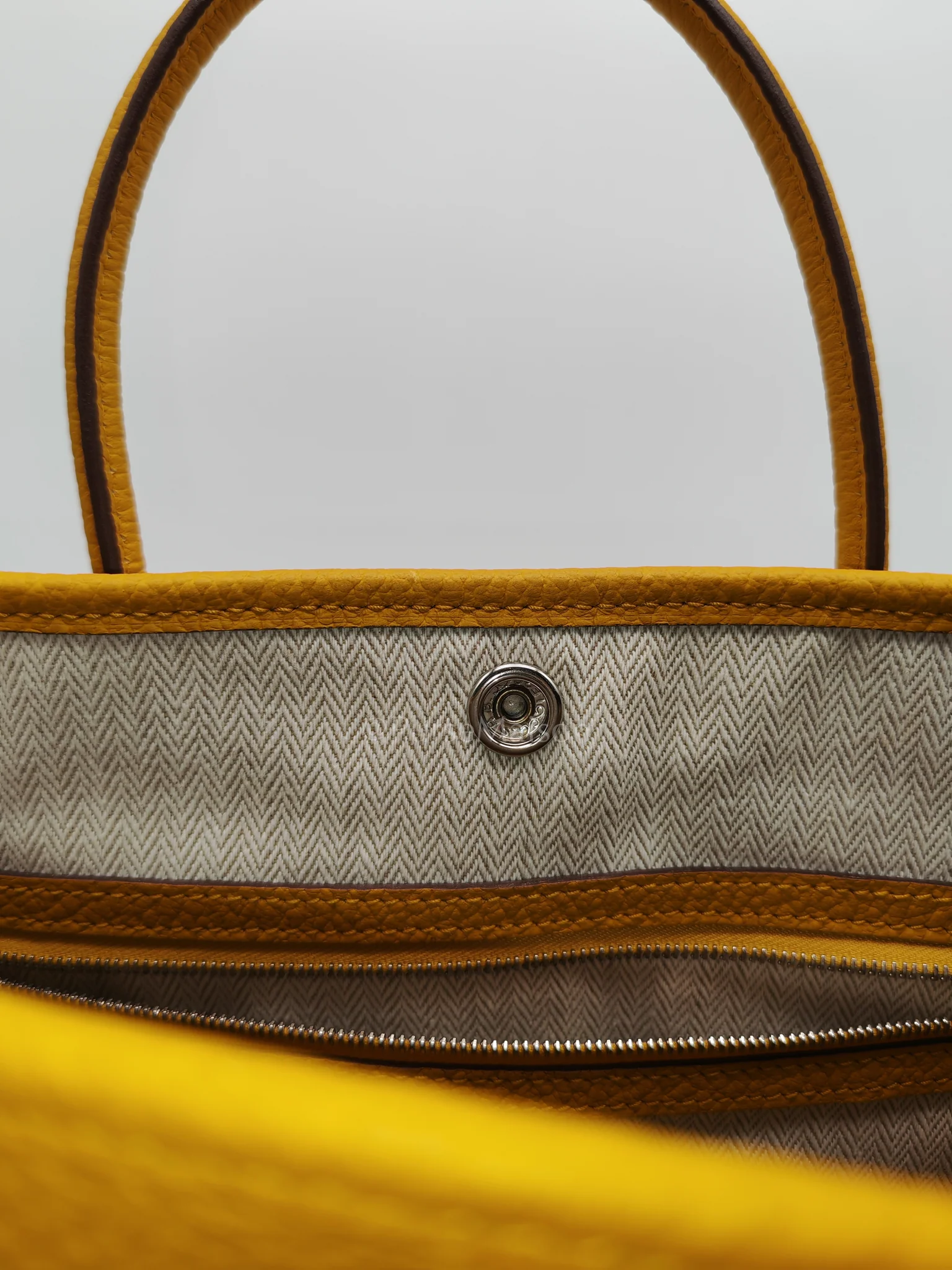 Hermes Garden Party Tote 30 (GPT) in Jaune Ambre Palladium Hardware Stamp D (2019) - Image 14