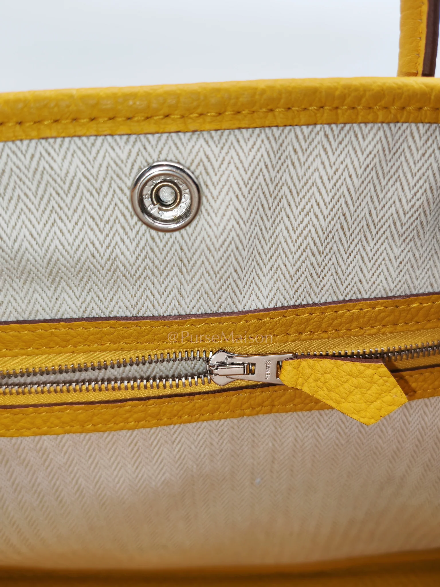 Hermes Garden Party Tote 30 (GPT) in Jaune Ambre Palladium Hardware Stamp D (2019) - Image 16