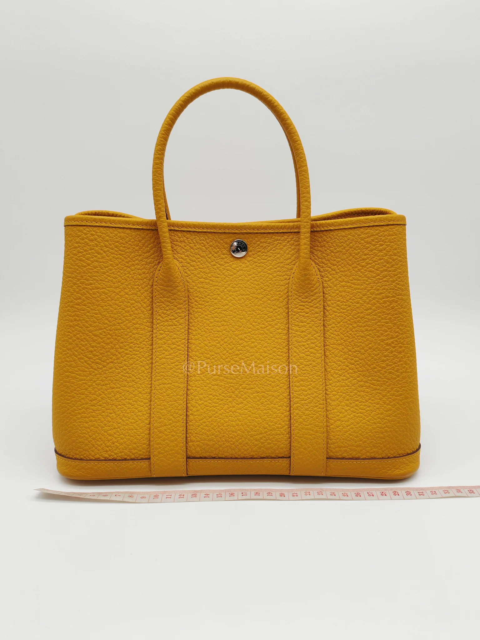 Hermes Garden Party Tote 30 (GPT) in Jaune Ambre Palladium Hardware Stamp D (2019) - Image 18