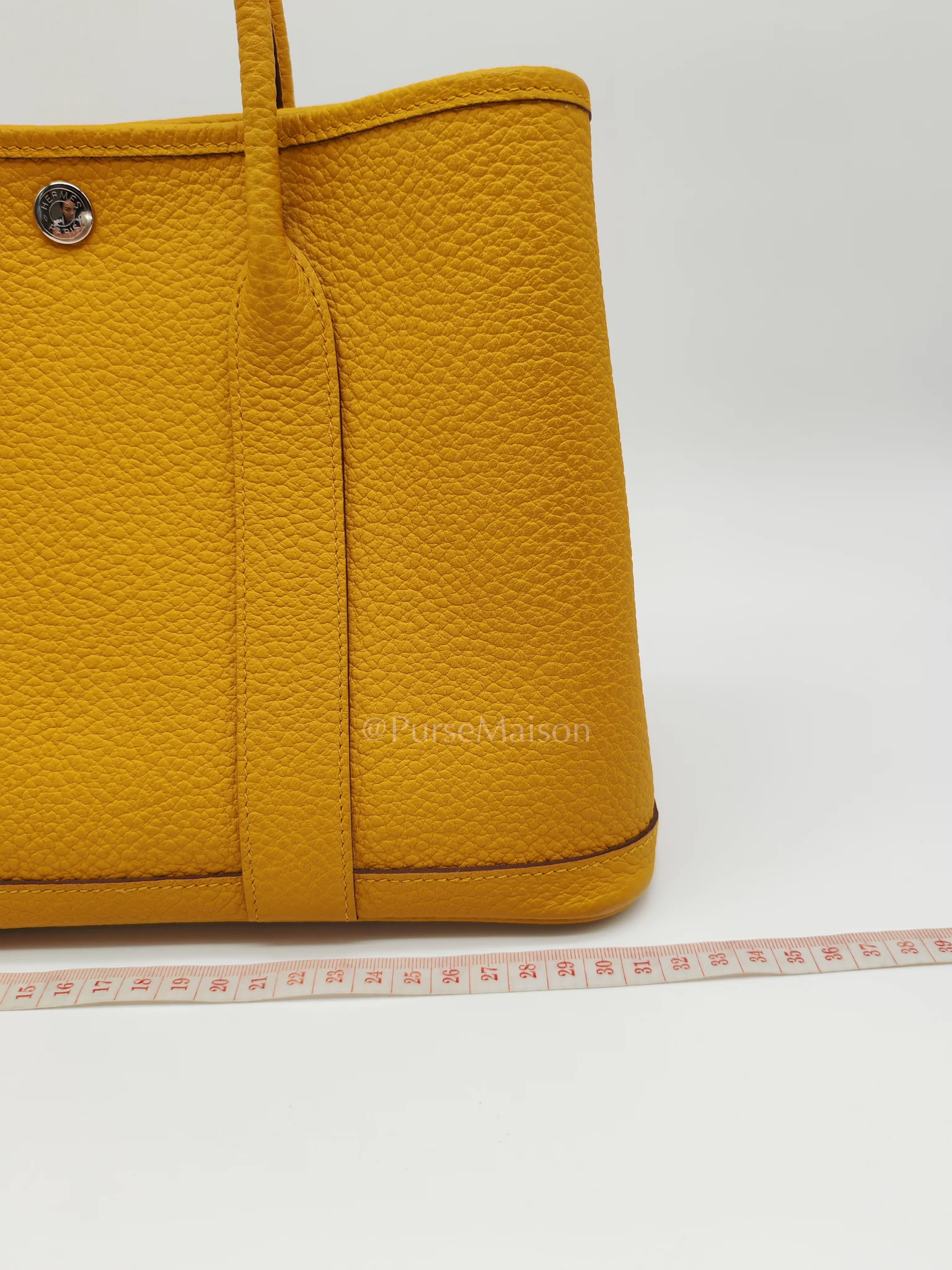 Hermes Garden Party Tote 30 (GPT) in Jaune Ambre Palladium Hardware Stamp D (2019) - Image 19