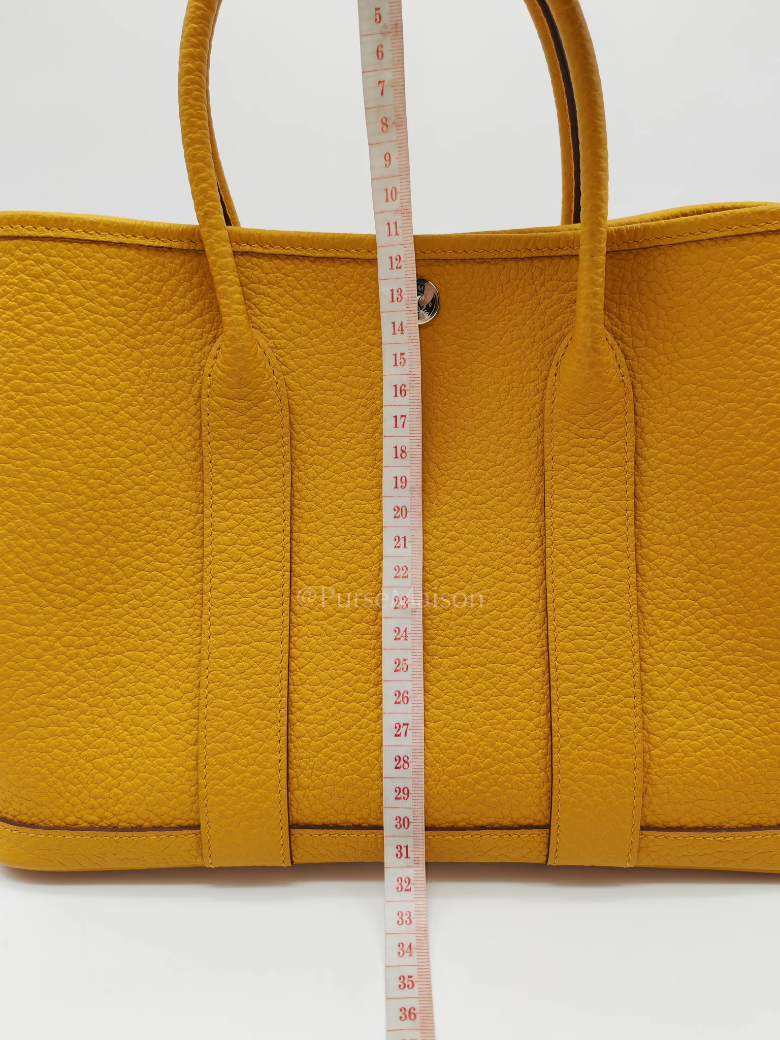 Hermes Garden Party Tote 30 (GPT) in Jaune Ambre Palladium Hardware Stamp D (2019) - Image 20