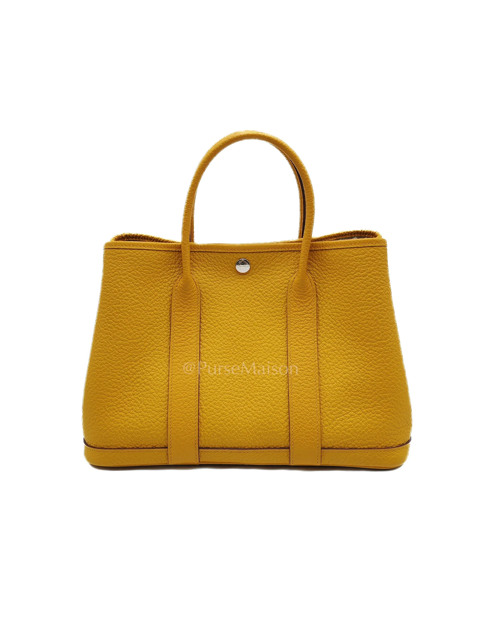 Hermes Garden Party Tote 30 (GPT) in Jaune Ambre Palladium Hardware Stamp D (2019) - Image 4