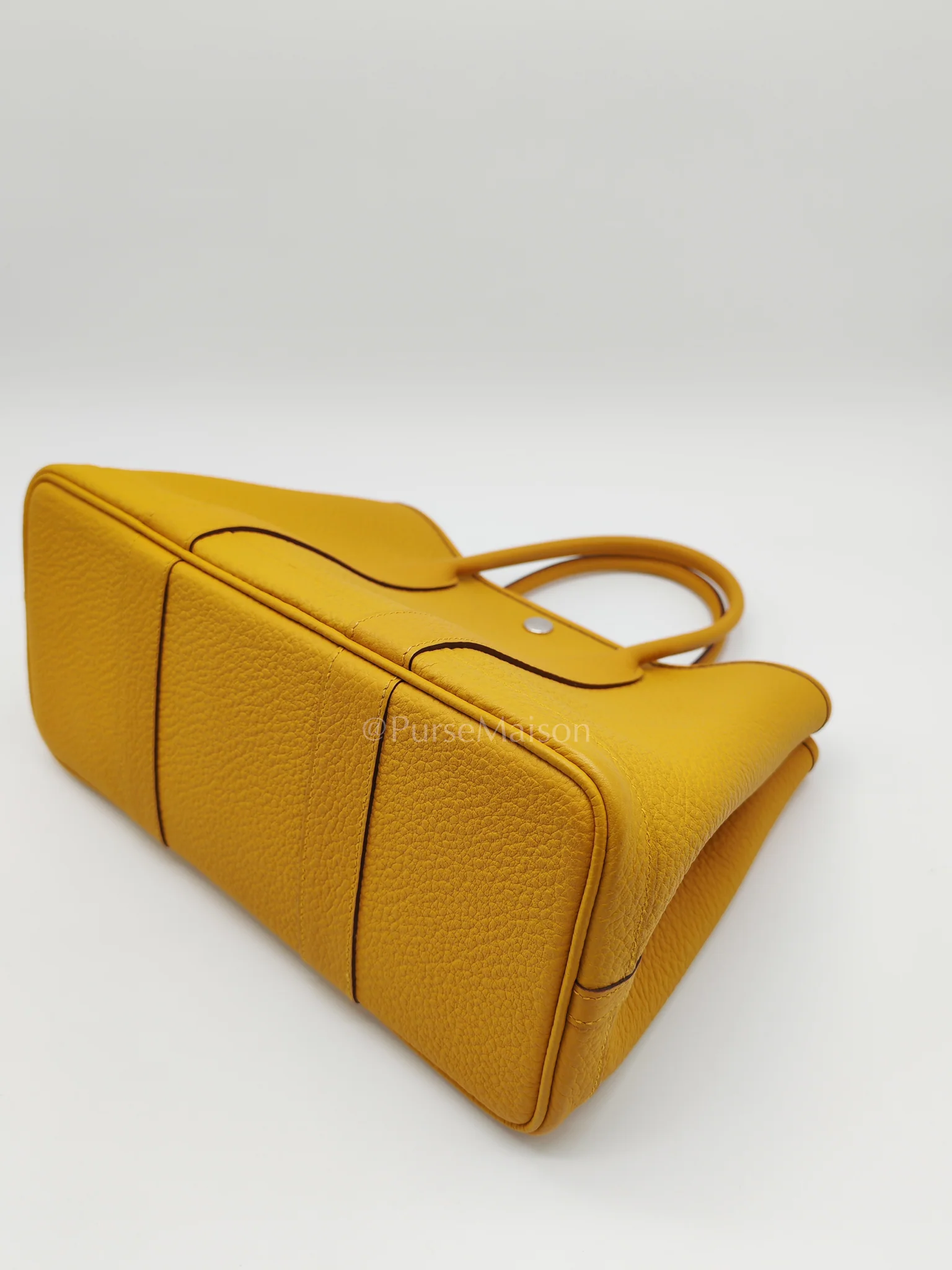 Hermes Garden Party Tote 30 (GPT) in Jaune Ambre Palladium Hardware Stamp D (2019) - Image 9