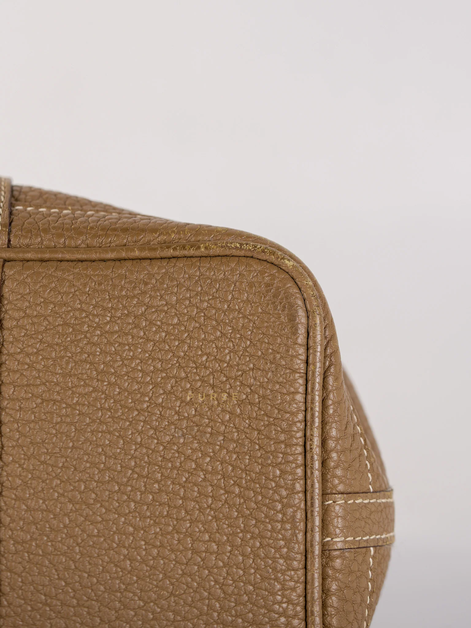 Hermes Garden Party Tote 30 (GPT) Etoupe Negonda Leather in Palladium Hardware Stamp Square R (2014) - Image 12