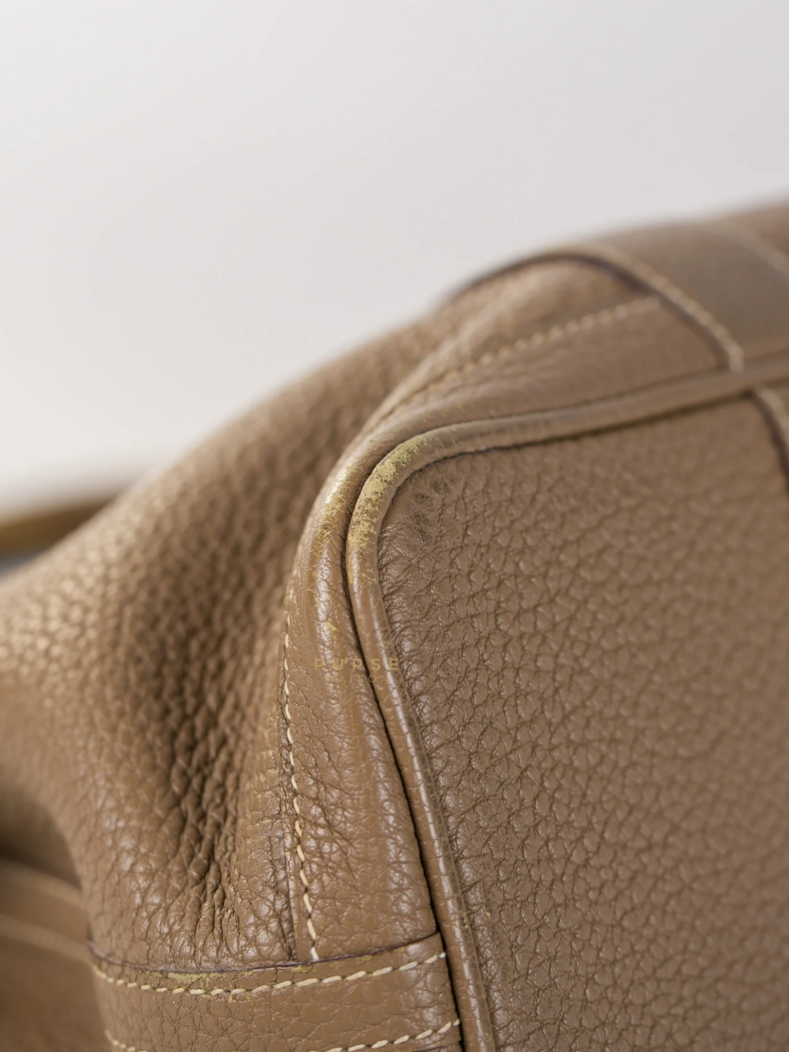 Hermes Garden Party Tote 30 (GPT) Etoupe Negonda Leather in Palladium Hardware Stamp Square R (2014) - Image 13