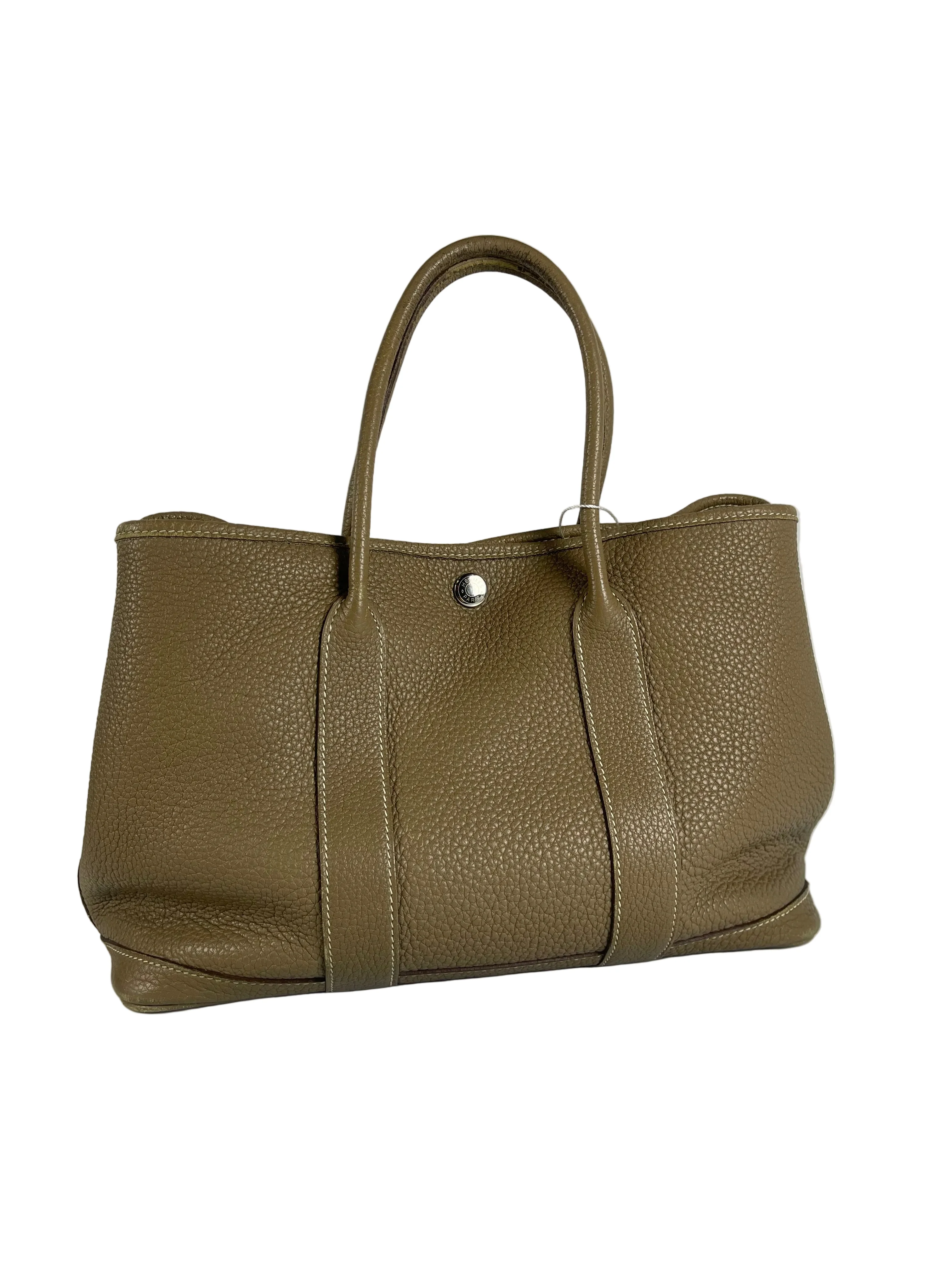 Hermes Garden Party Tote 30 (GPT) Etoupe Negonda Leather in Palladium Hardware Stamp Square R (2014) - Image 3