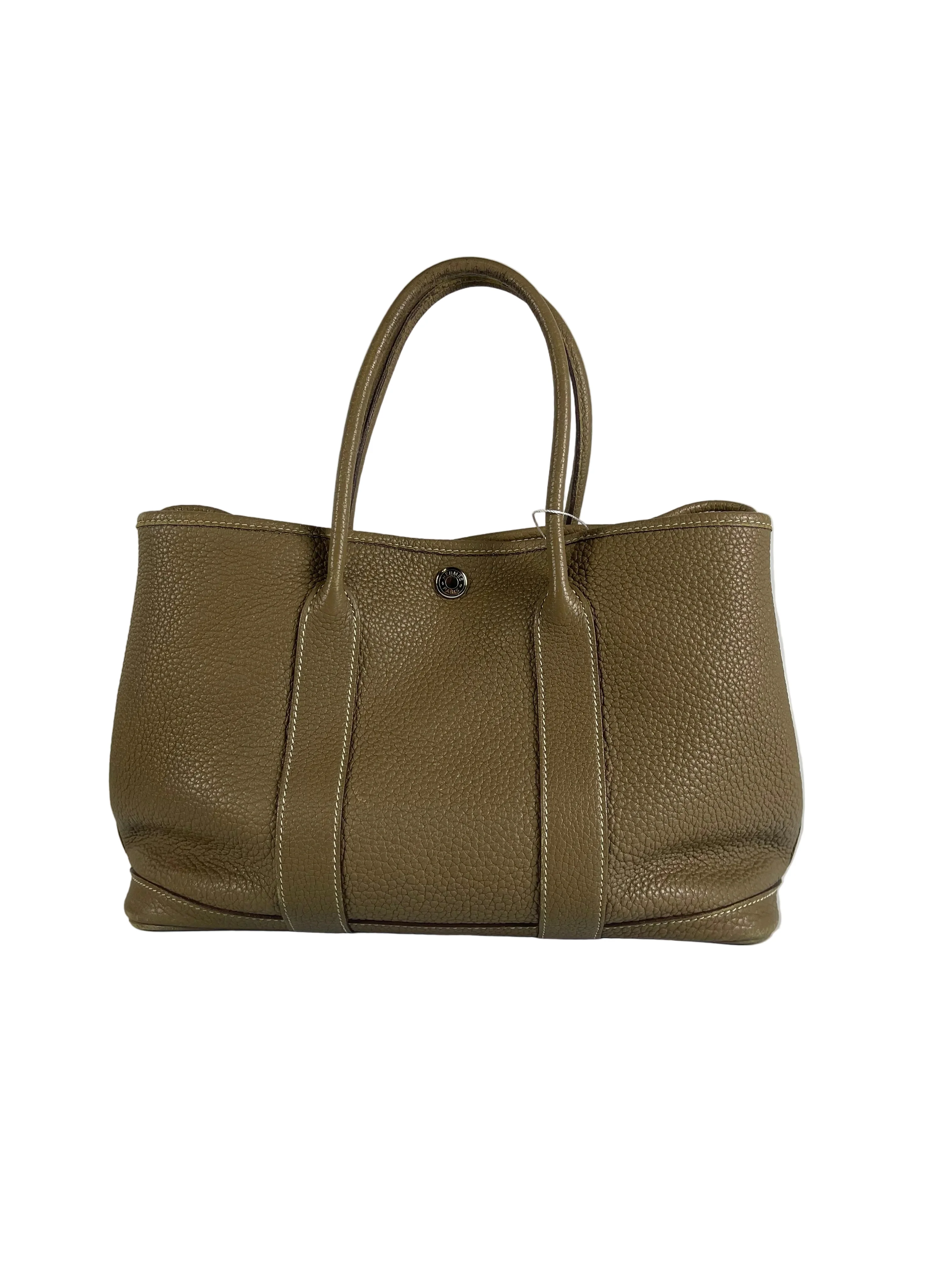 Hermes Garden Party Tote 30 (GPT) Etoupe Negonda Leather in Palladium Hardware Stamp Square R (2014) - Image 4
